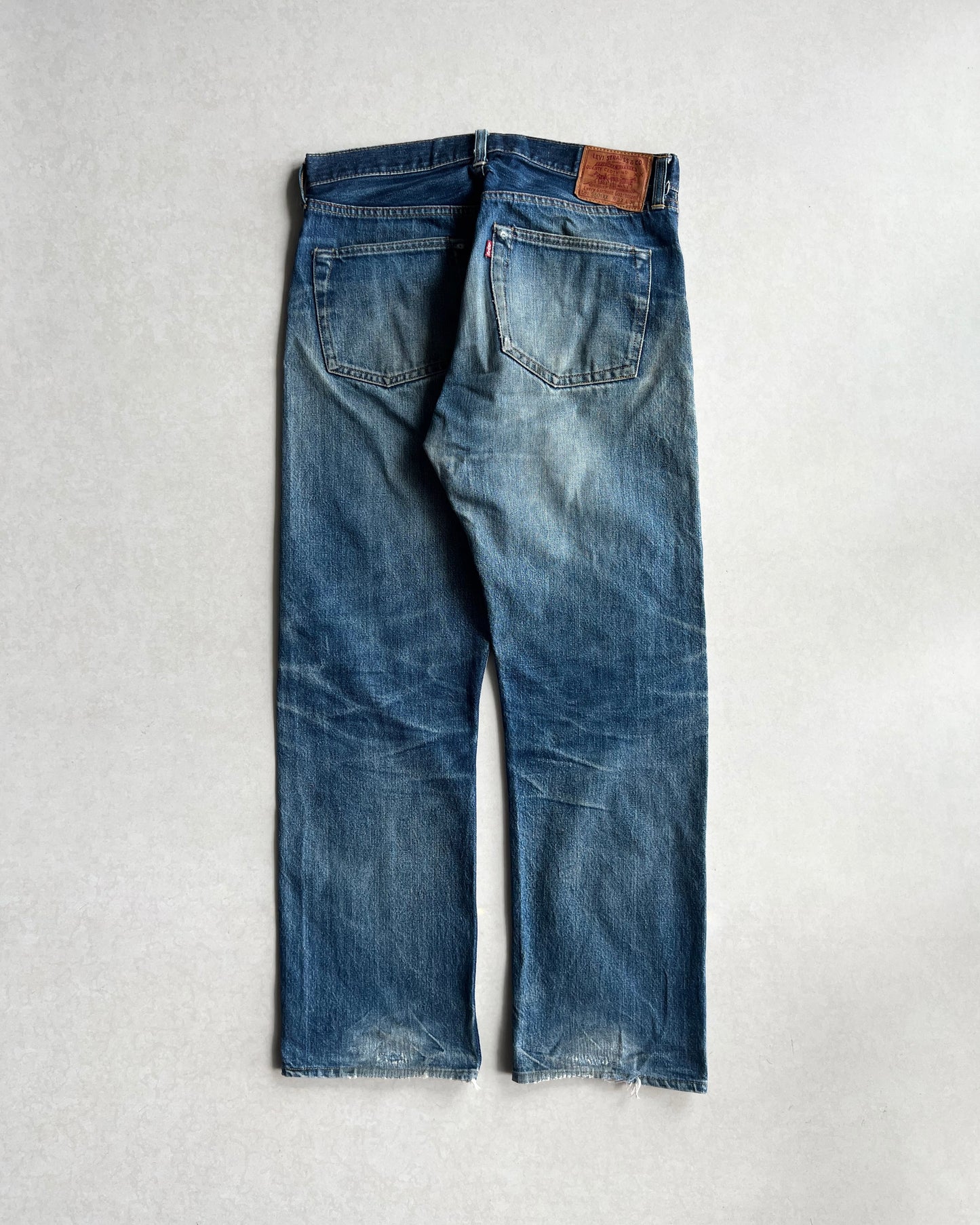 1990S FADED WASHED BIG E LEVI'S 501 SELVEDGE JEANS (33X36)