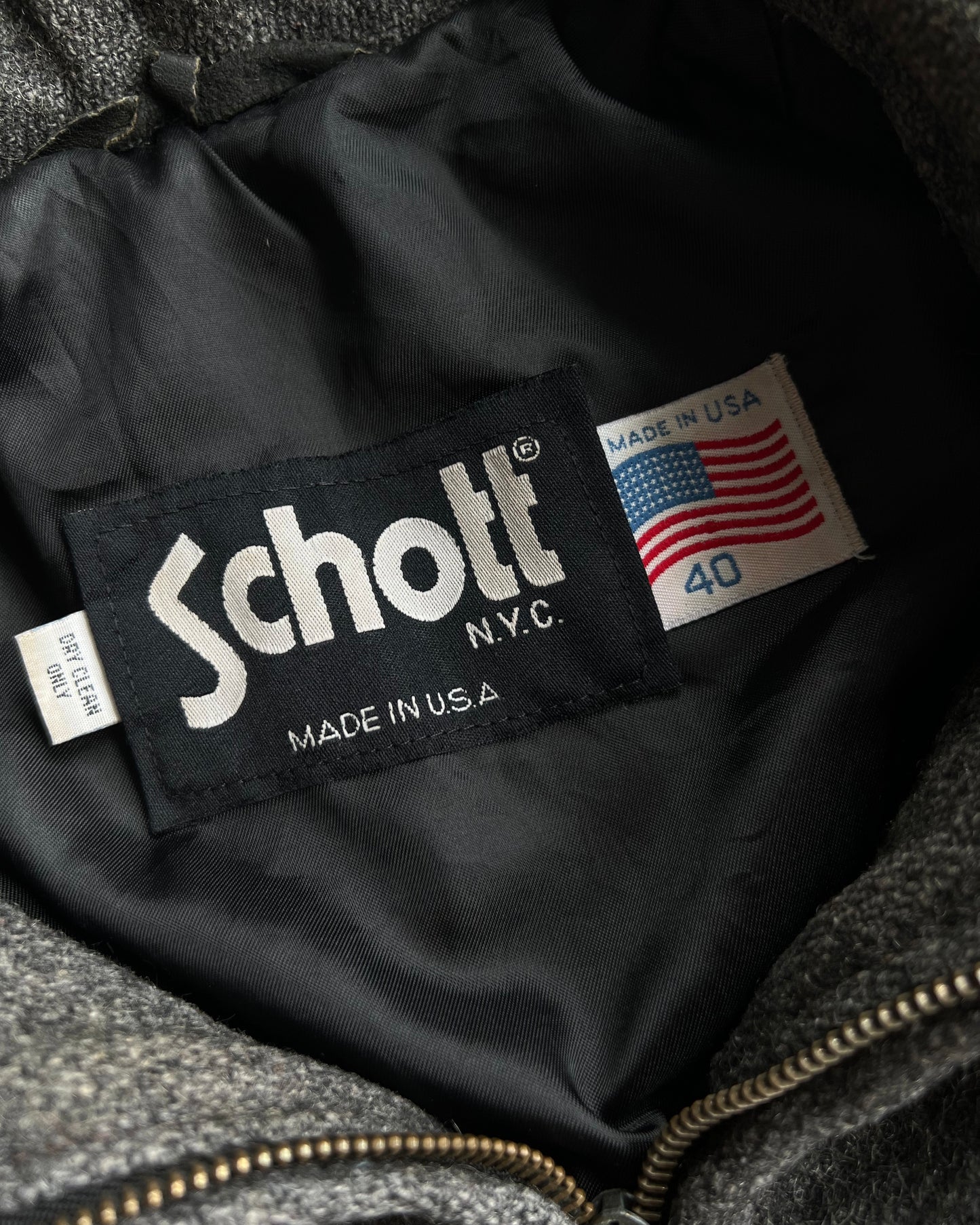1980S SCHOTT WOOL ZIP-UP JACKET (M)