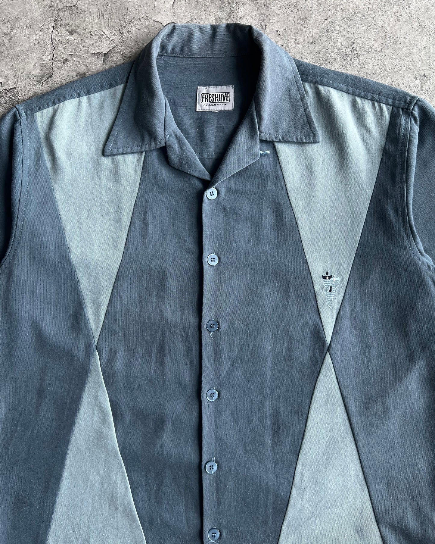 1970S FRESHJIVE LOOP COLLAR ROCKABILLY SHIRT (M/L)