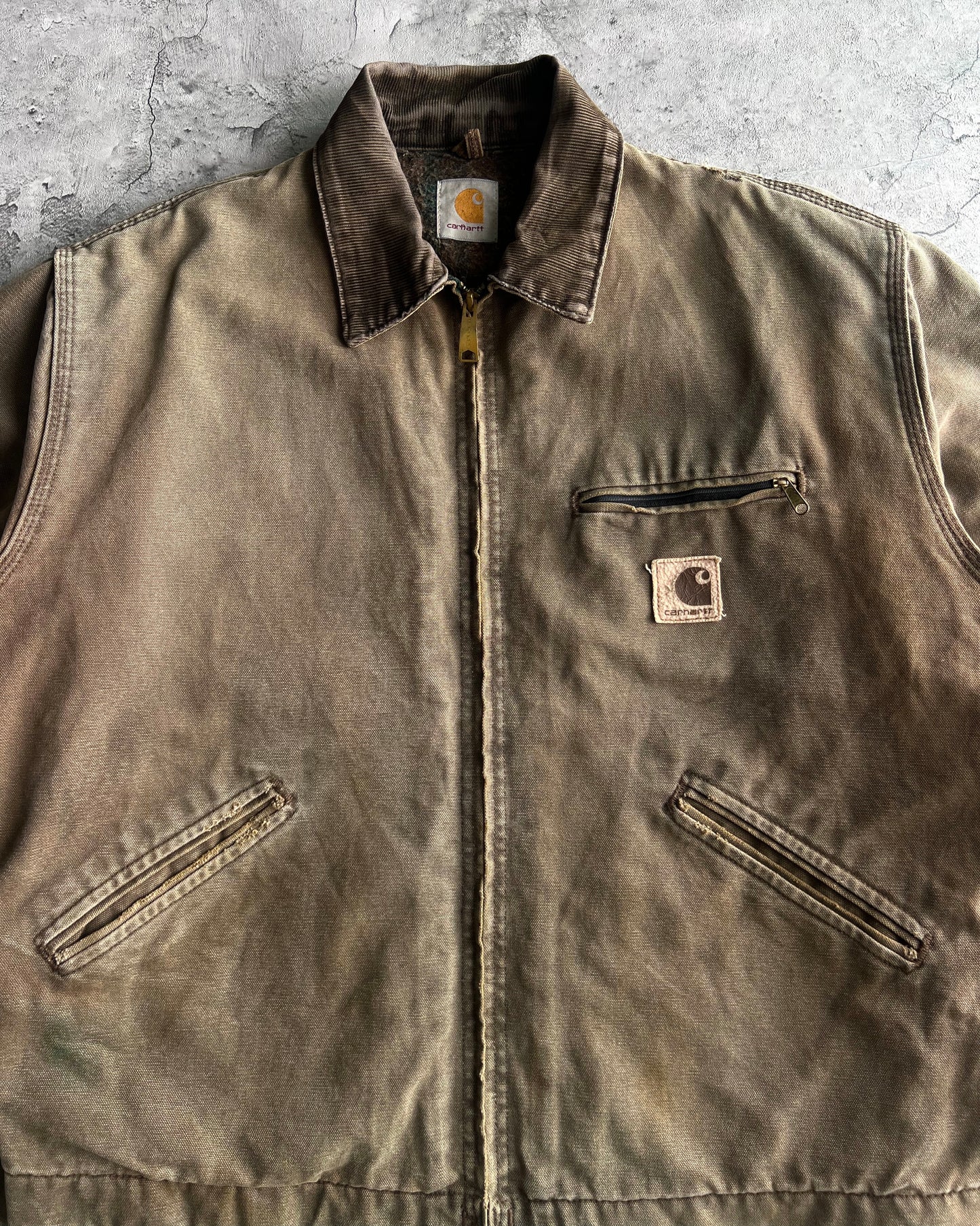 1990S EARTH TONE CARHARTT DETROIT WORK JACKET (L)