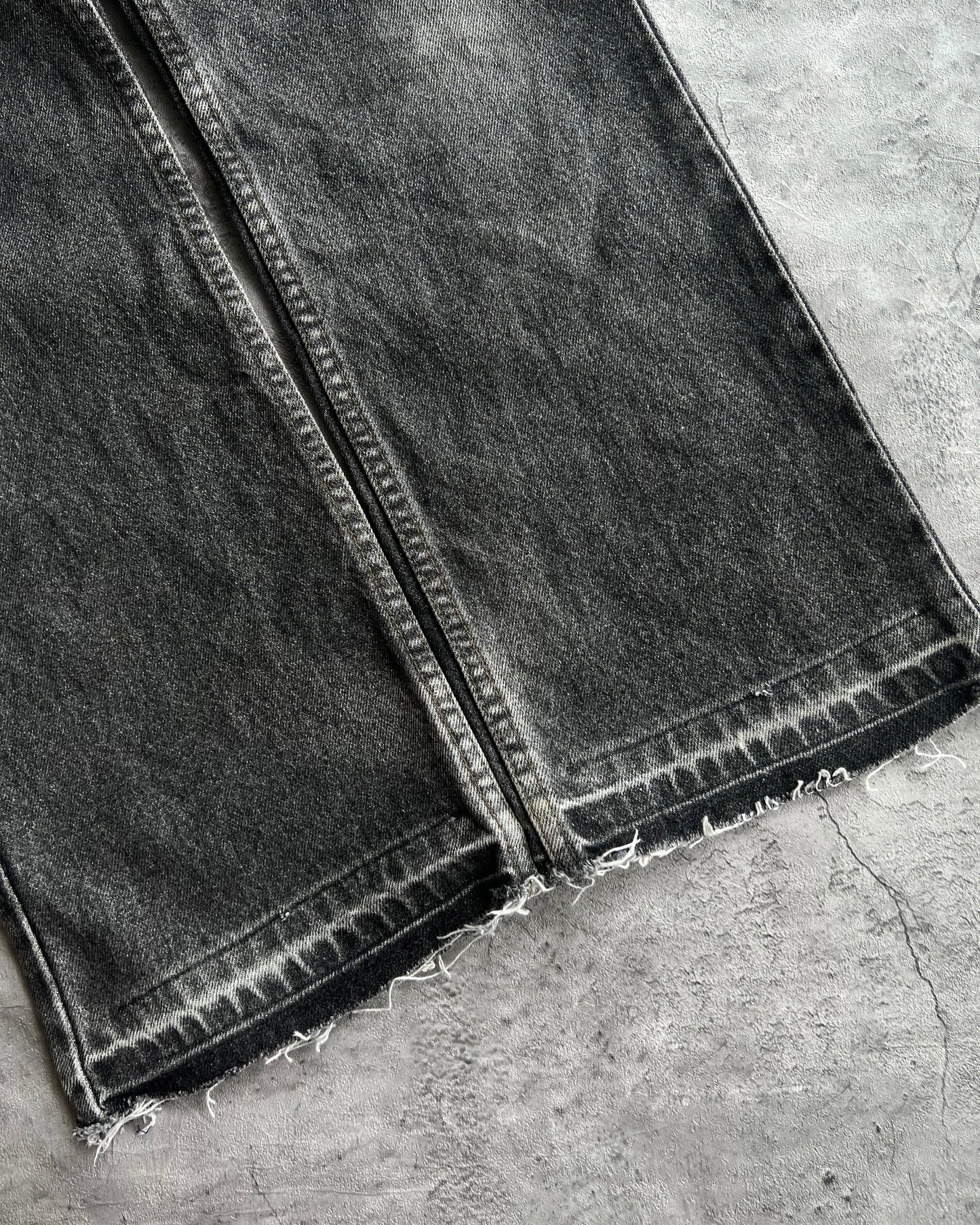 1990S FADED BLACK LEVI'S 517 RELEASED HEM FLARE JEANS (31X34)