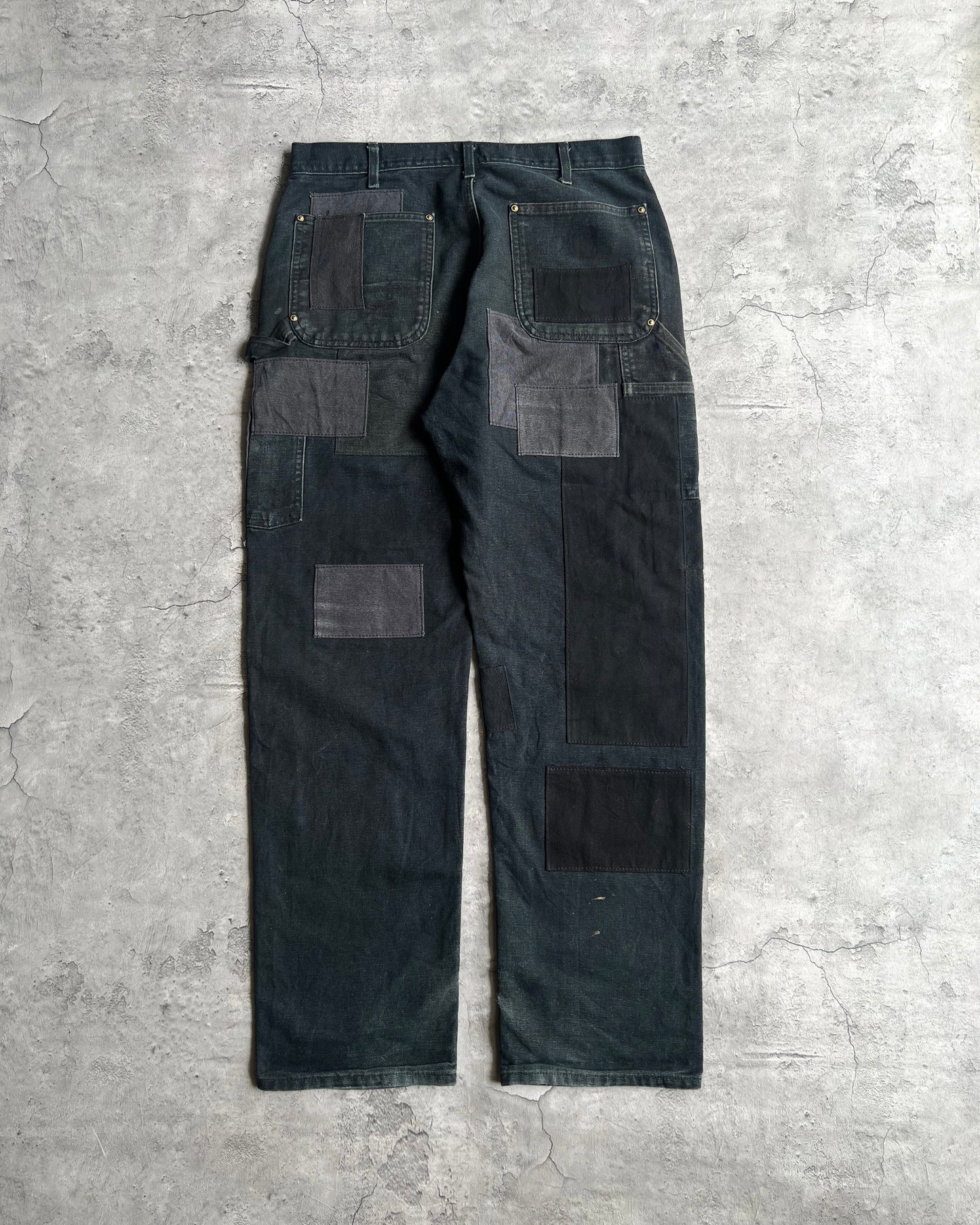 1990S REWORKED CARHARTT PATCHWORK DOUBLE KNEE PANTS (34X32)