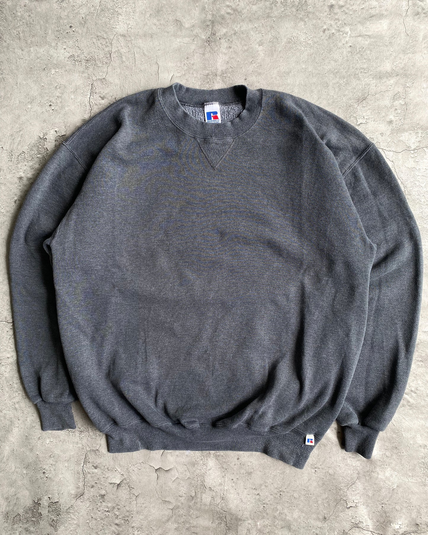 1990S RUSSELL DARK GREY BLANK CREWNECK SWEATSHIRT (L/XL)
