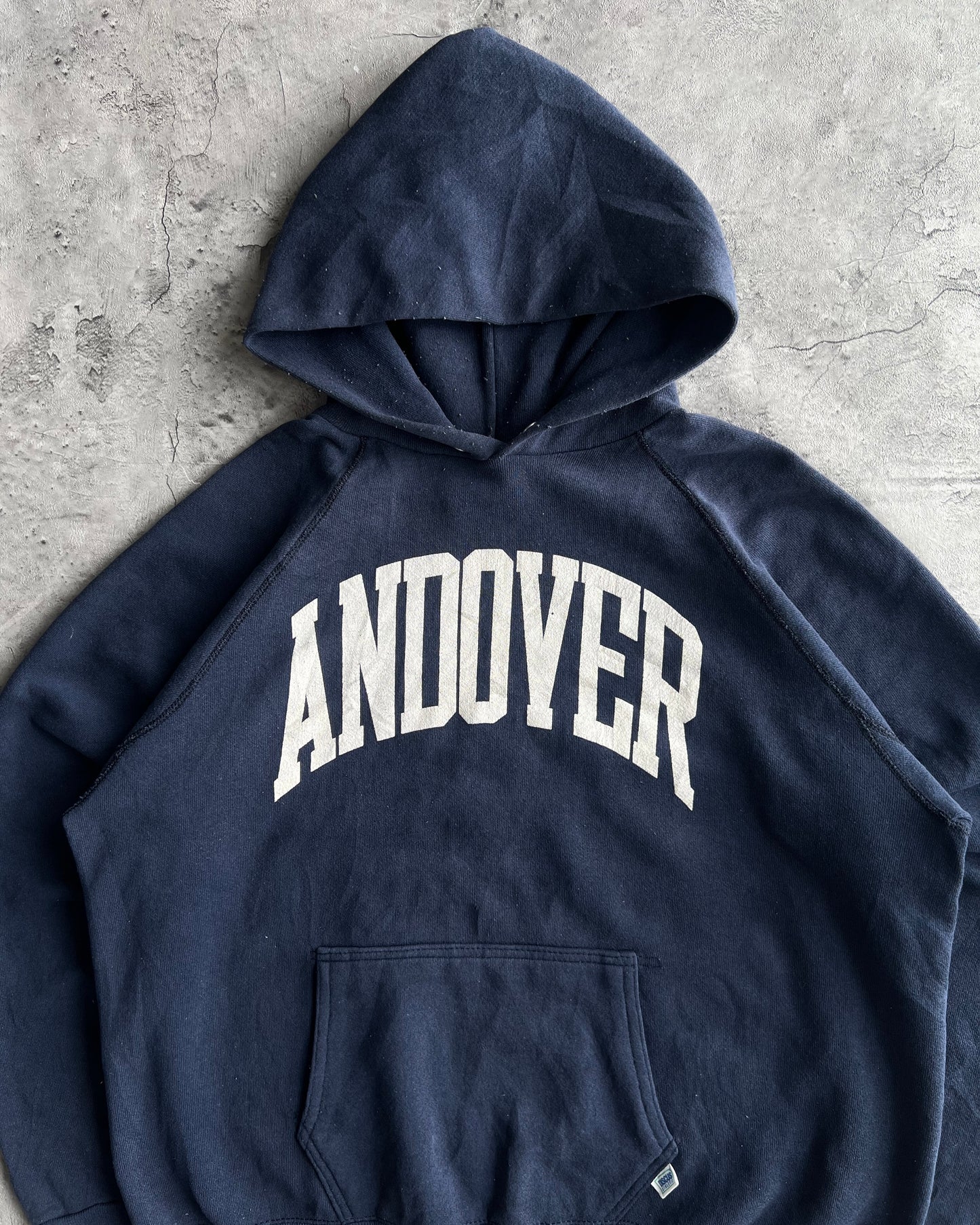 1990S NAVY 'ANDOVER' RAGLAN HOODIE (L)