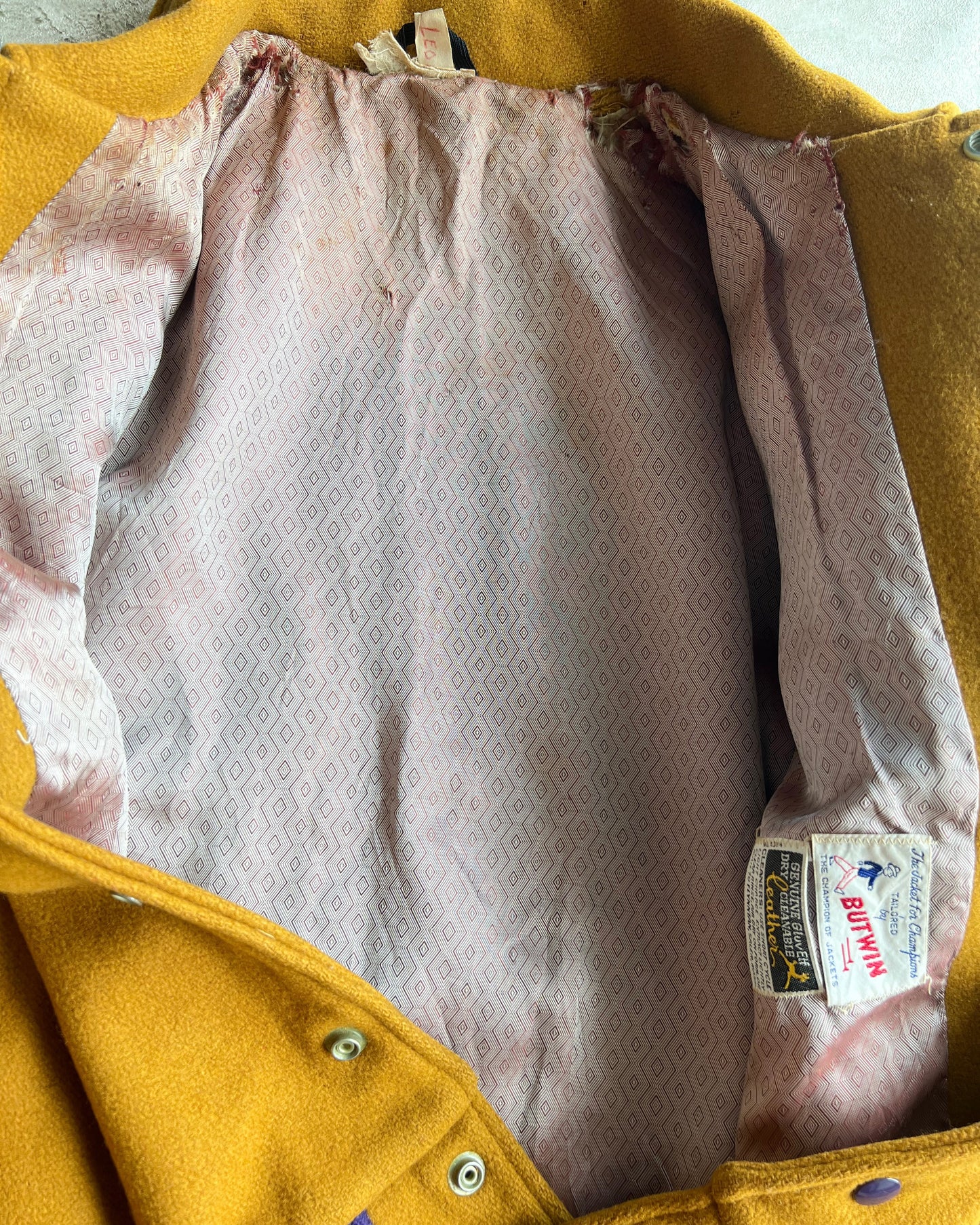 1950S 'B' LETTERMAN RAGLAN LEATHER SLEEVES VARISTY JACKET (M/L)