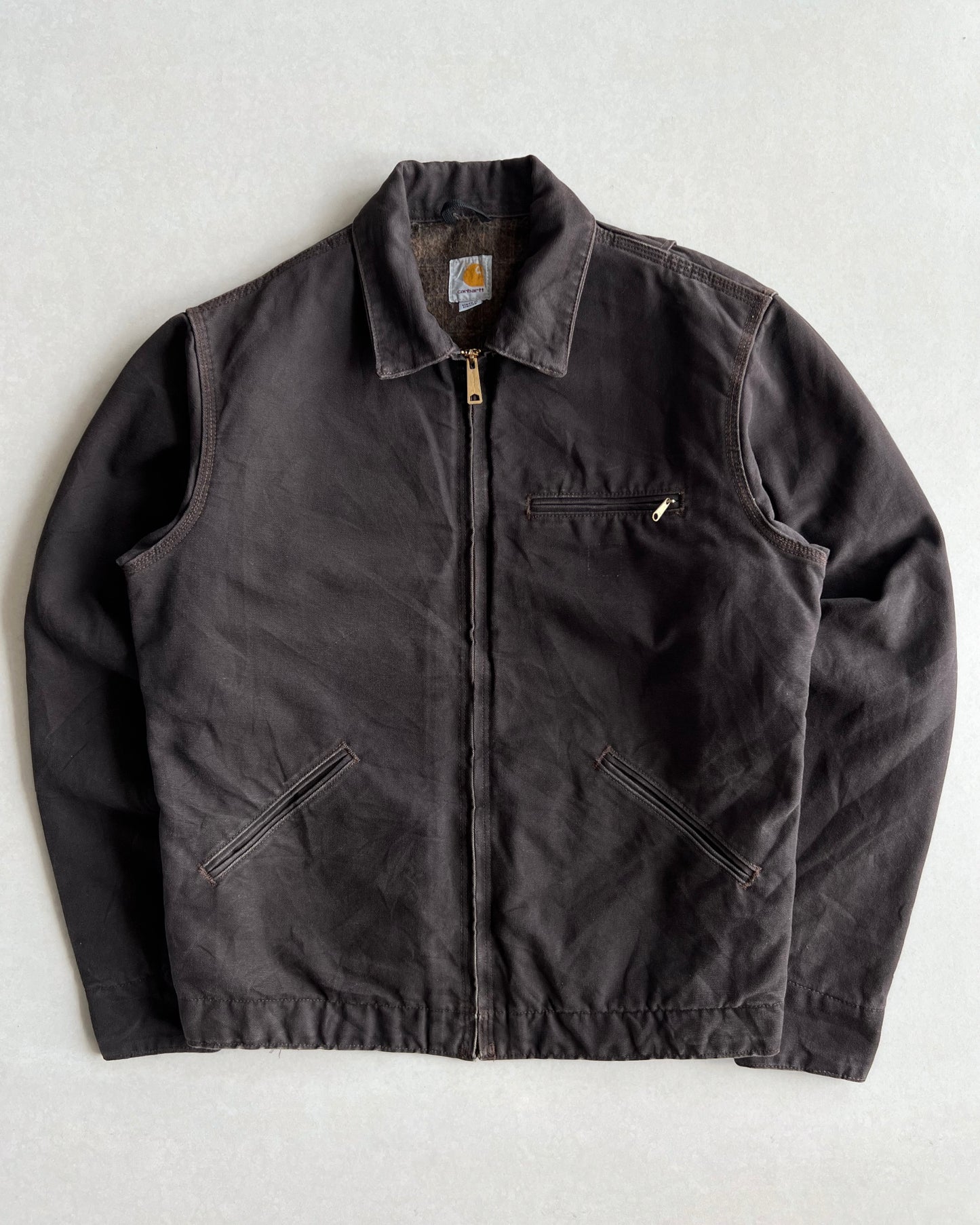 FADED BLACK CARHARTT DETROIT WORK JACKET (M)