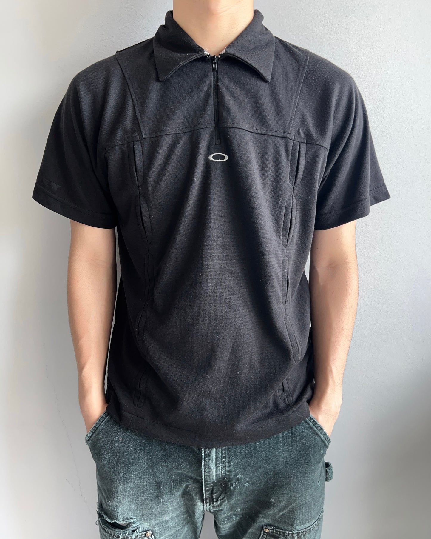 2000S OAKLEY MULTI-PANEL QUARTERZIP POLO (M)
