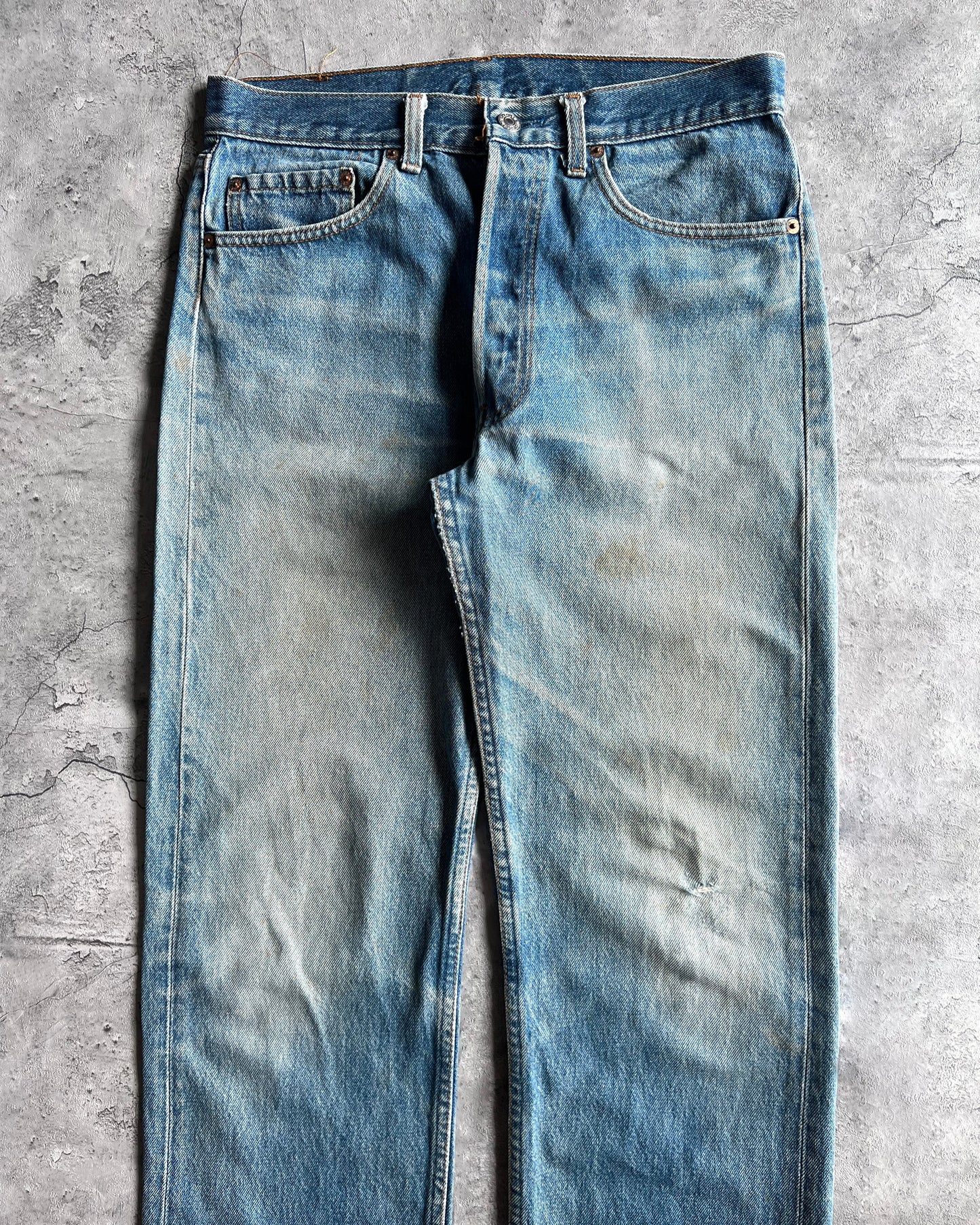 1980S FADED WASHED LEVI'S 501 JEANS (33X34)