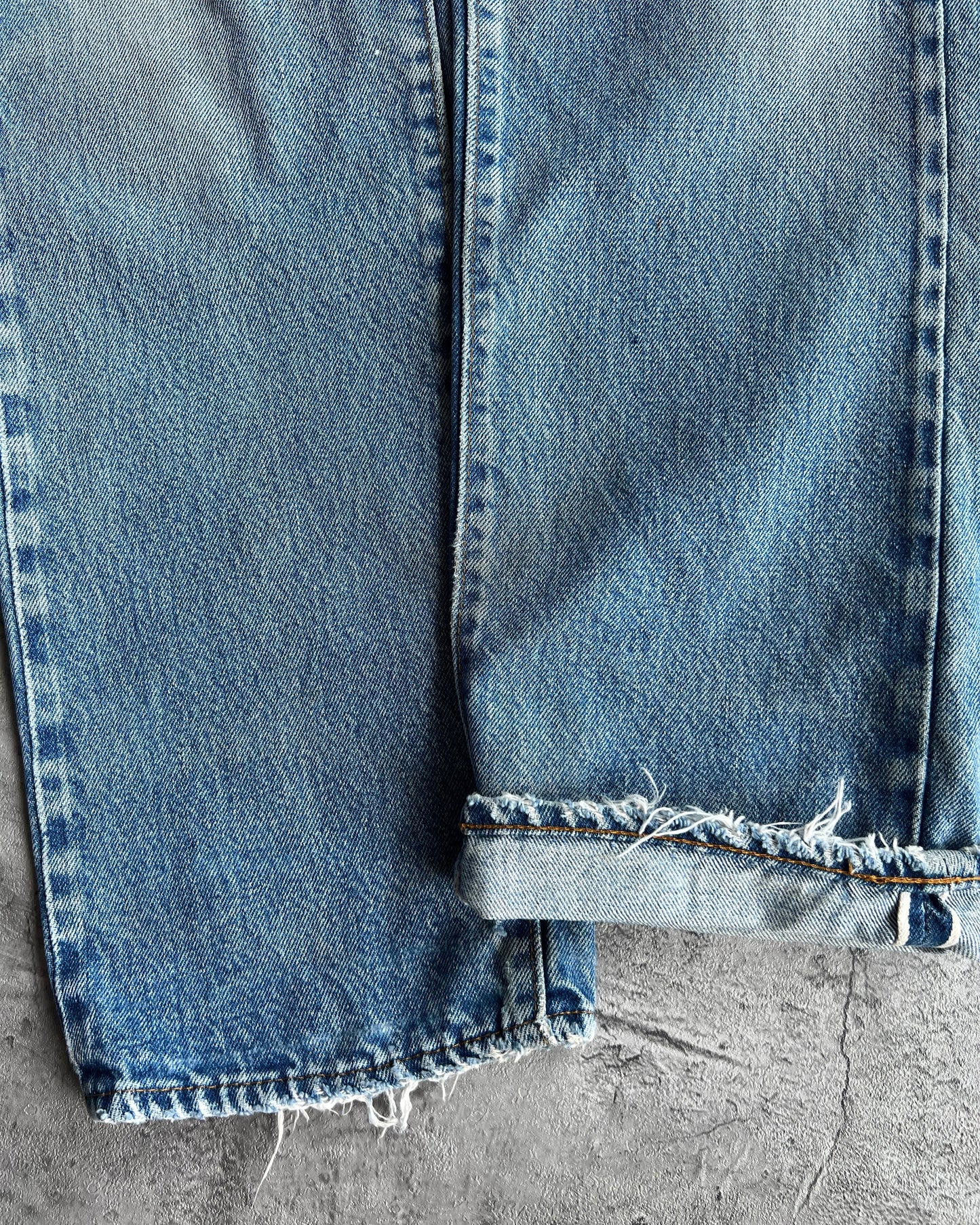1980S FADED WASHED LEVI'S 501 REDLINE SELEVEDGE DISTRESSED JEANS (29X31)