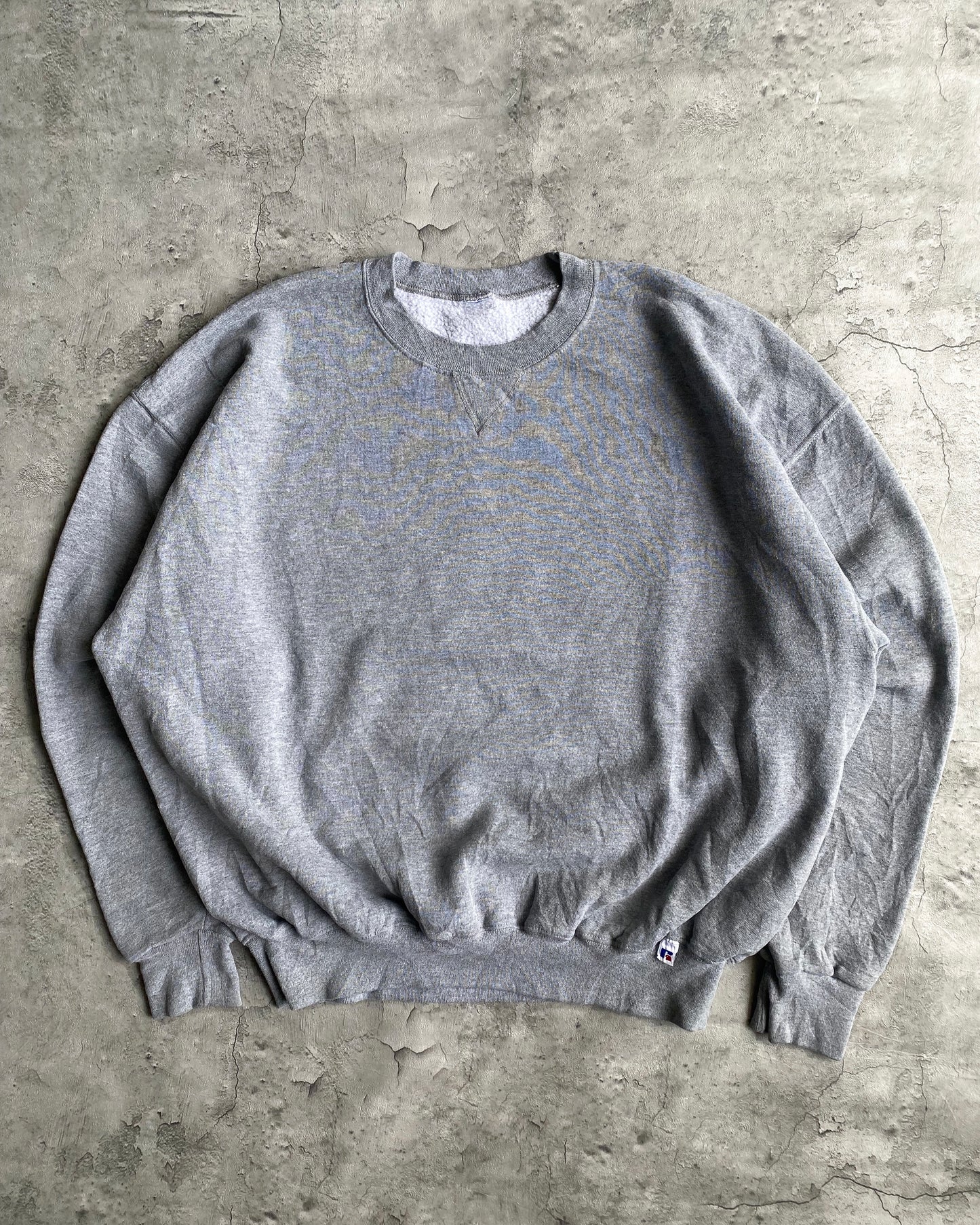 1990S RUSSELL GREY BLANK CREWNECK SWEATSHIRT (XL)