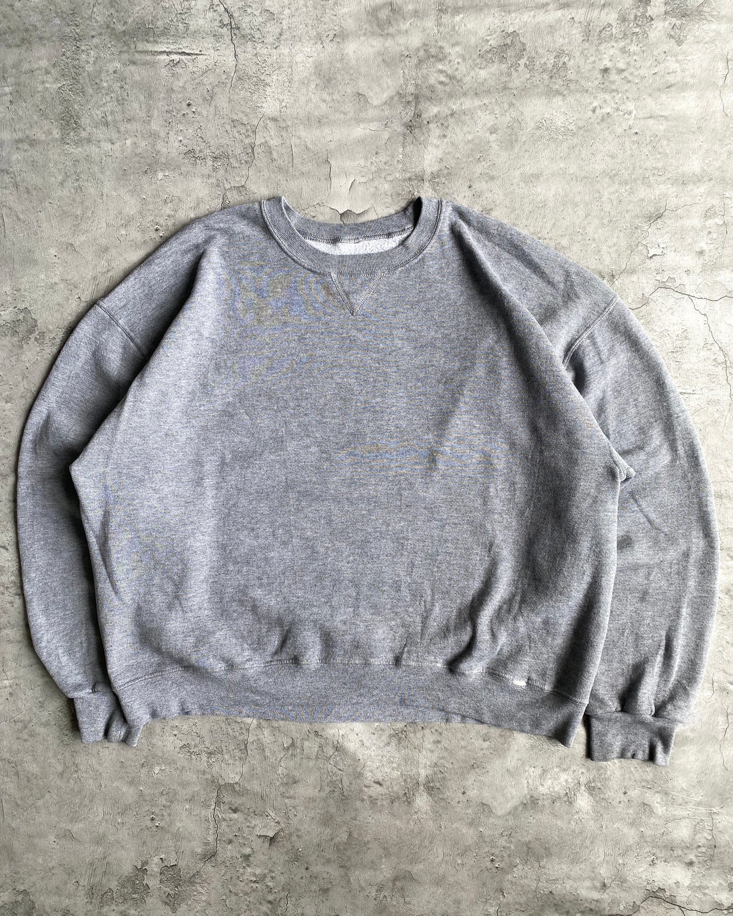 1990S RUSSELL GREY BLANK CREWNECK SWEATSHIRT (L/XL)