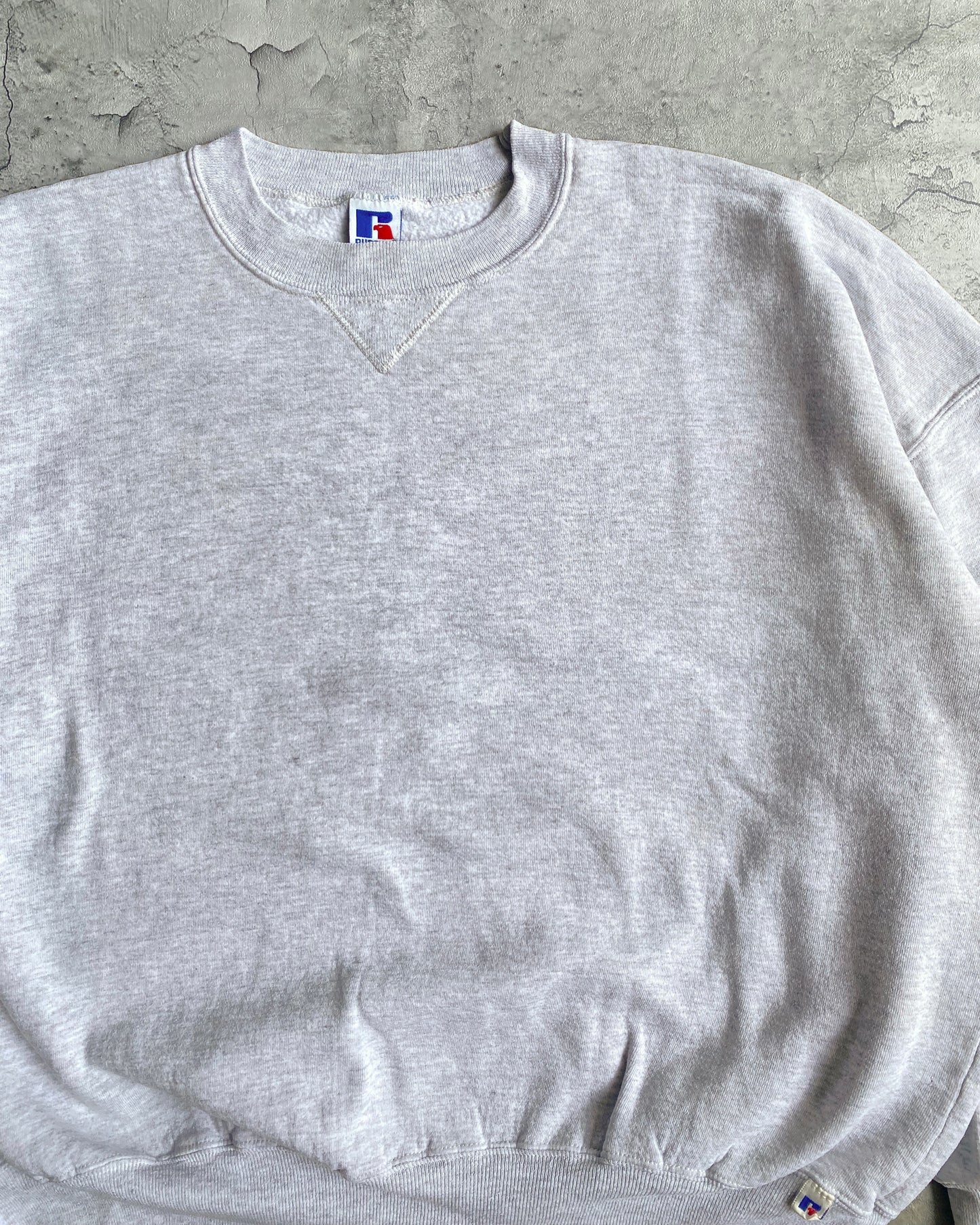 1990S RUSSELL LIGHT GREY BLANK CREWNECK SWEATSHIRT (XXXL)
