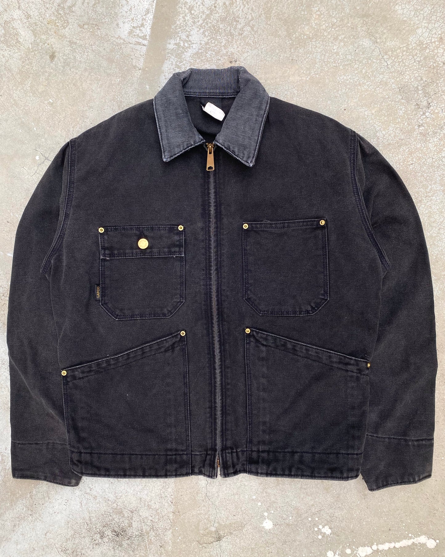 1990S FADED BLACK LAPCO WORK JACKET (M/L)