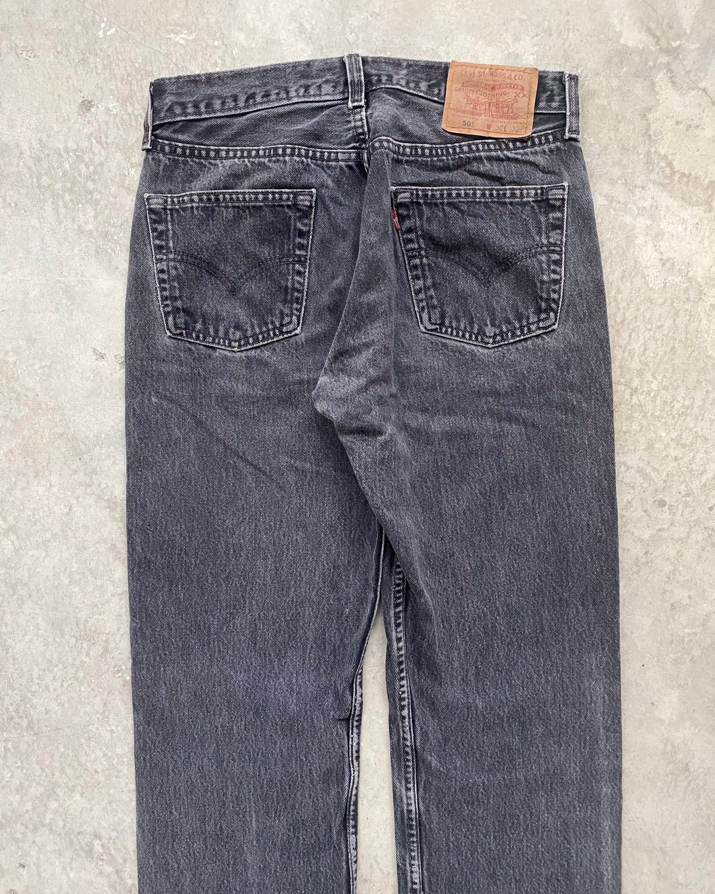 1990S FADED BLACK LEVI'S 501 JEANS SIZE (30X32)