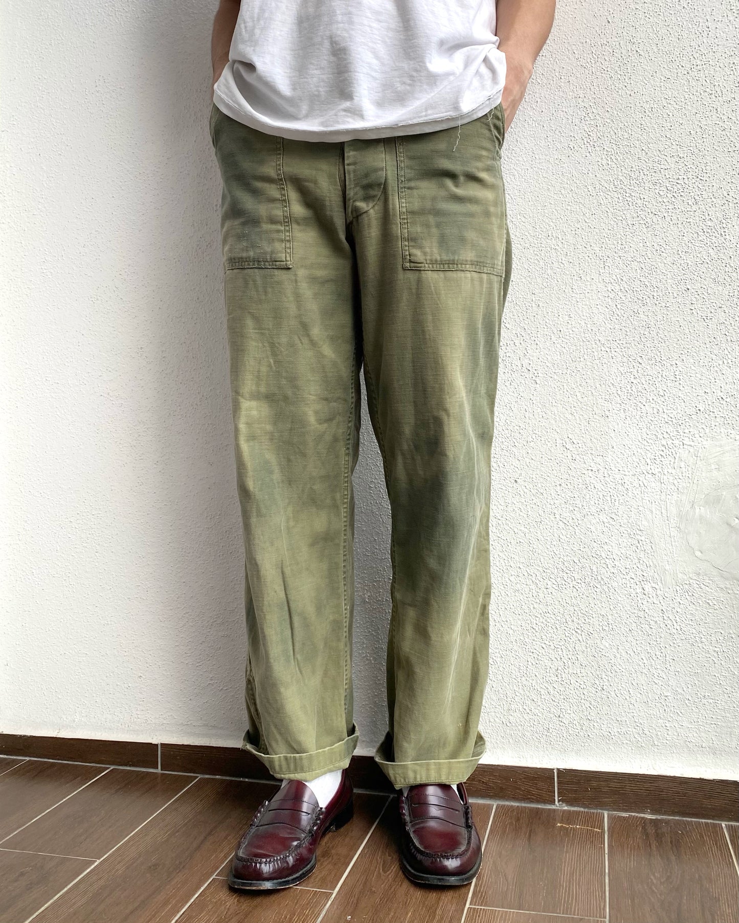 1960S SUN FADED OG-107 TYPE 1 FATIGUE TROUSERS (28-32)