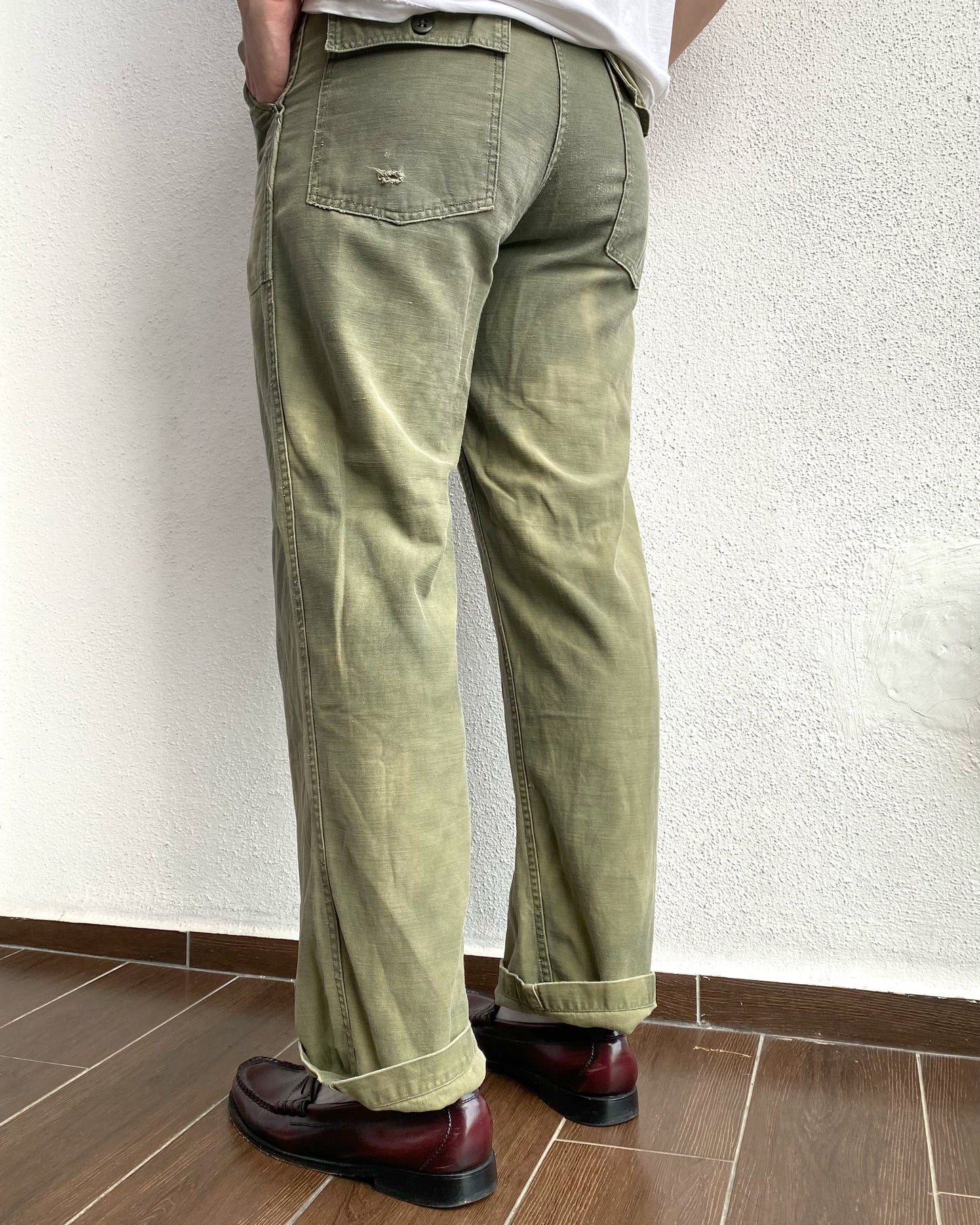 1960S SUN FADED OG-107 TYPE 1 FATIGUE TROUSERS (28-32)