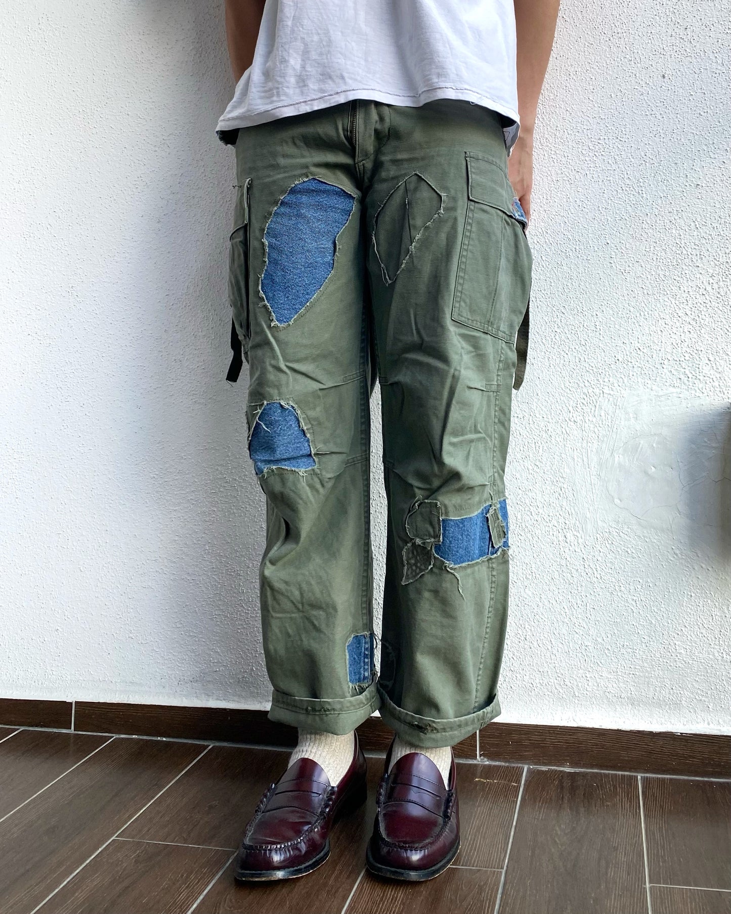 1990S US ARMY MILITARY FIELD M-1951 REPAIRED TROUSERS (WAIST 28-32)