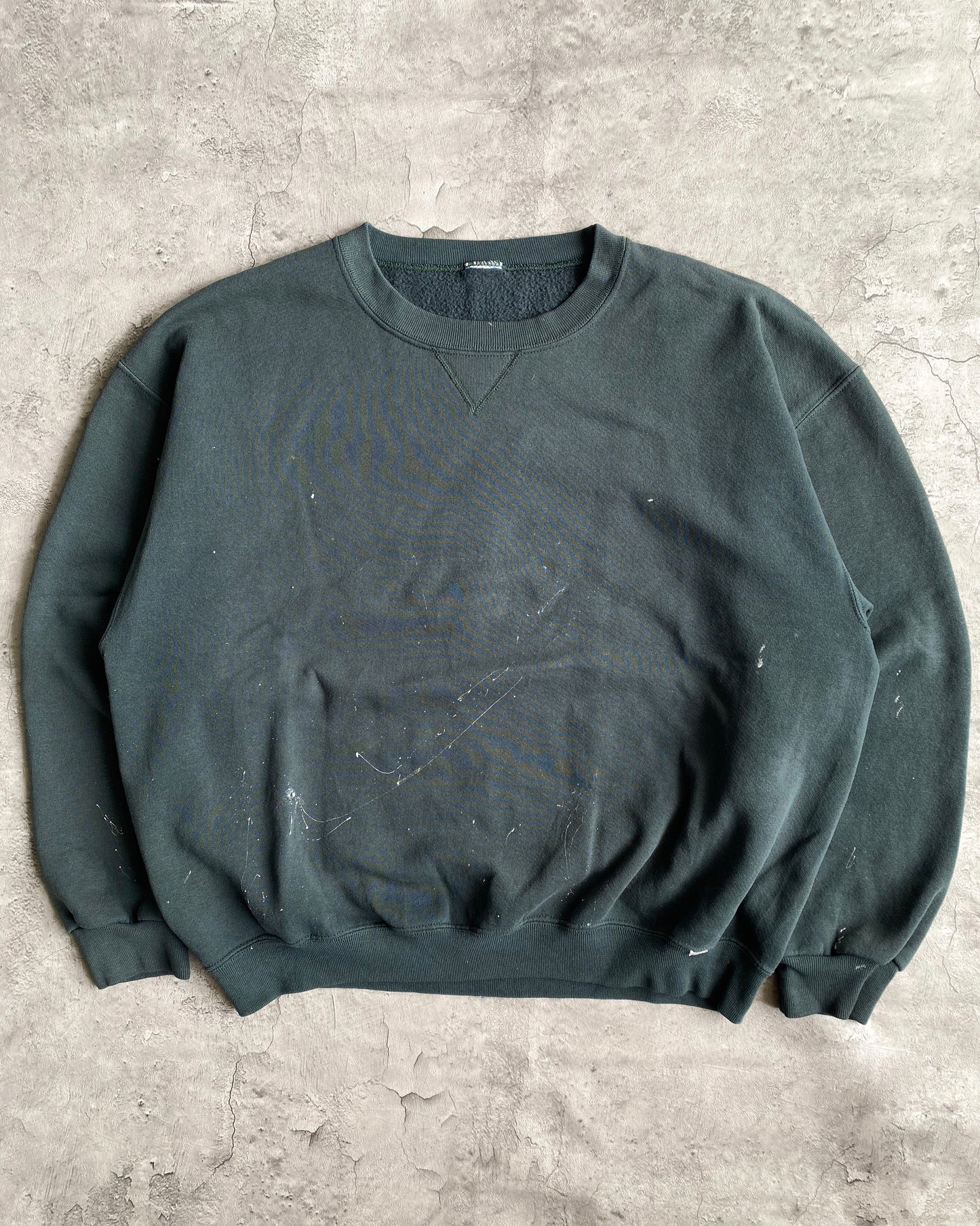 1990S RUSSELL FOREST GREEN PAINTED CREWNECK SWEATSHIRT (M-XL)