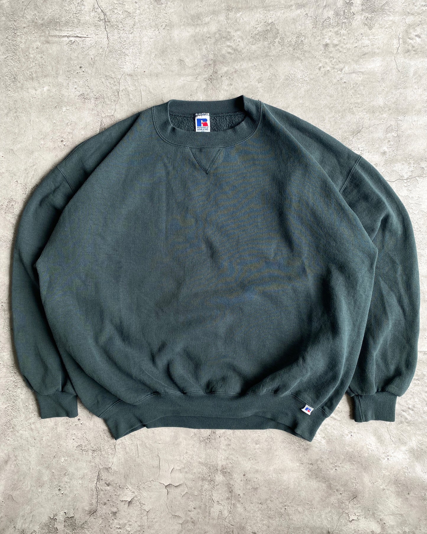 1990S RUSSELL FOREST GREEN BLANK CREWNECK SWEATSHIRT (L-XXL)
