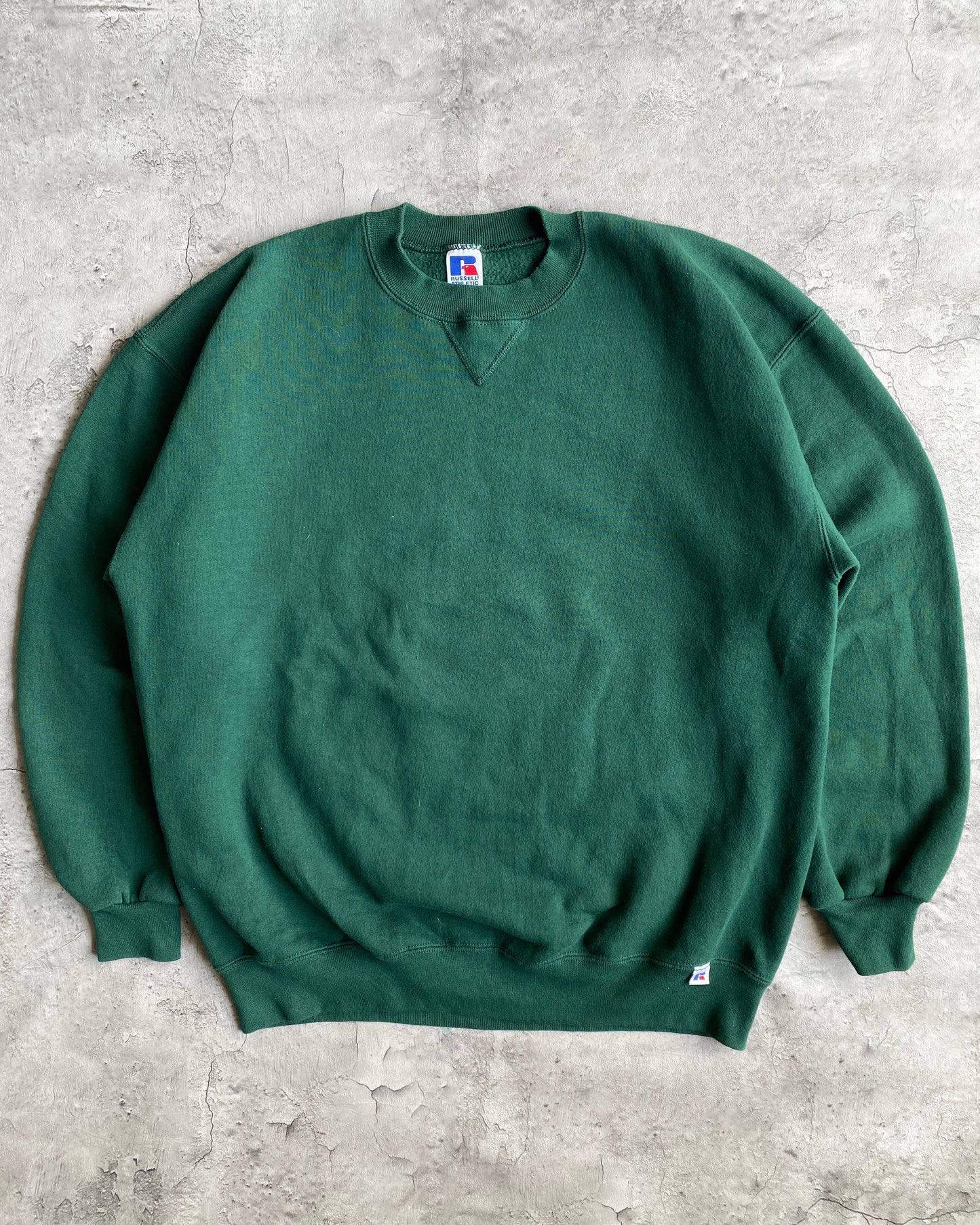 1990S RUSSELL GREEN BLANK CREWNECK SWEATSHIRT (M-XL)