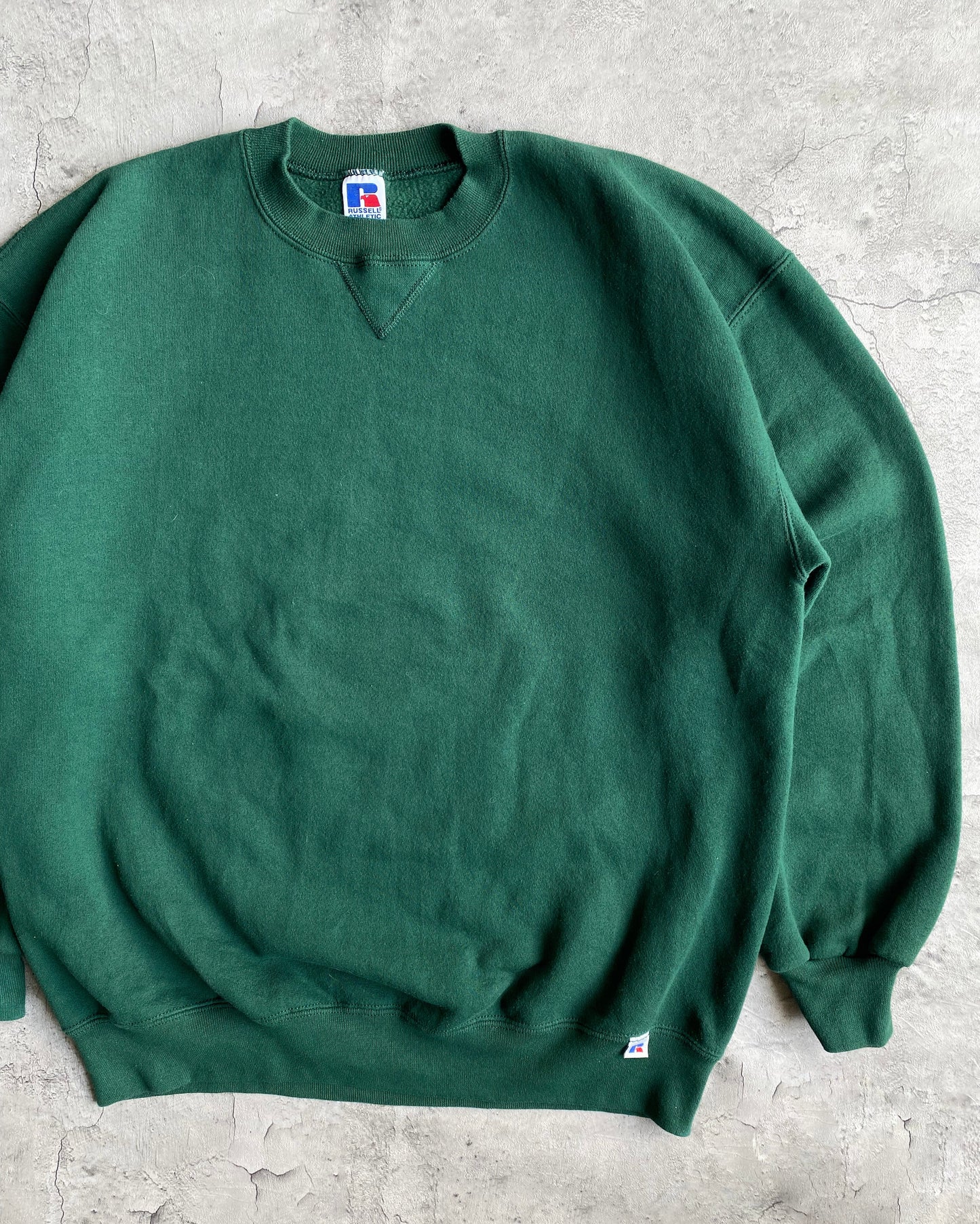 1990S RUSSELL GREEN BLANK CREWNECK SWEATSHIRT (M-XL)