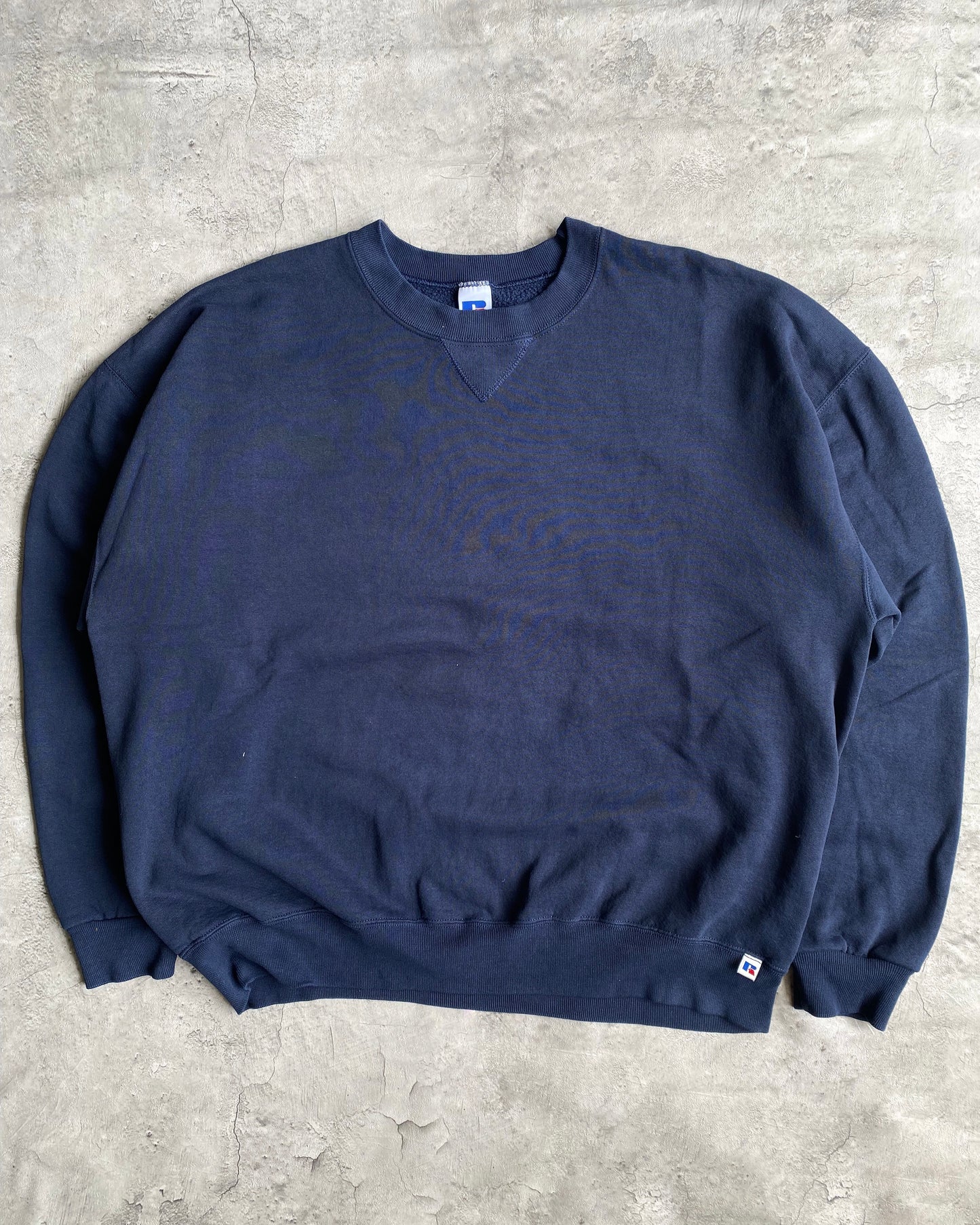 1990S RUSSELL NAVY BLANK CREWNECK SWEATSHIRT (XL/XXL)