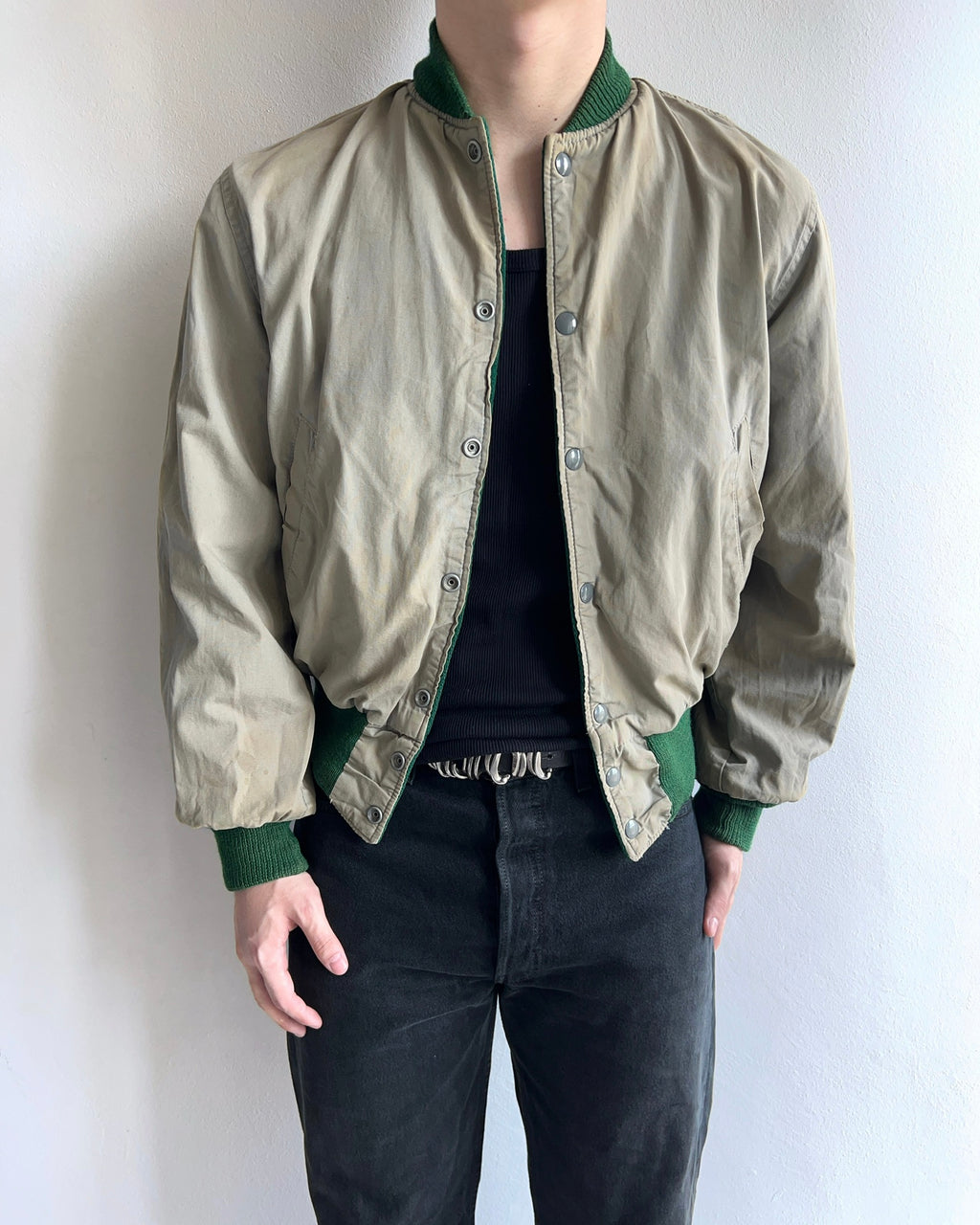 1960S 'V' LETTERMAN REVERSIBLE VARSITY JACKET (M)