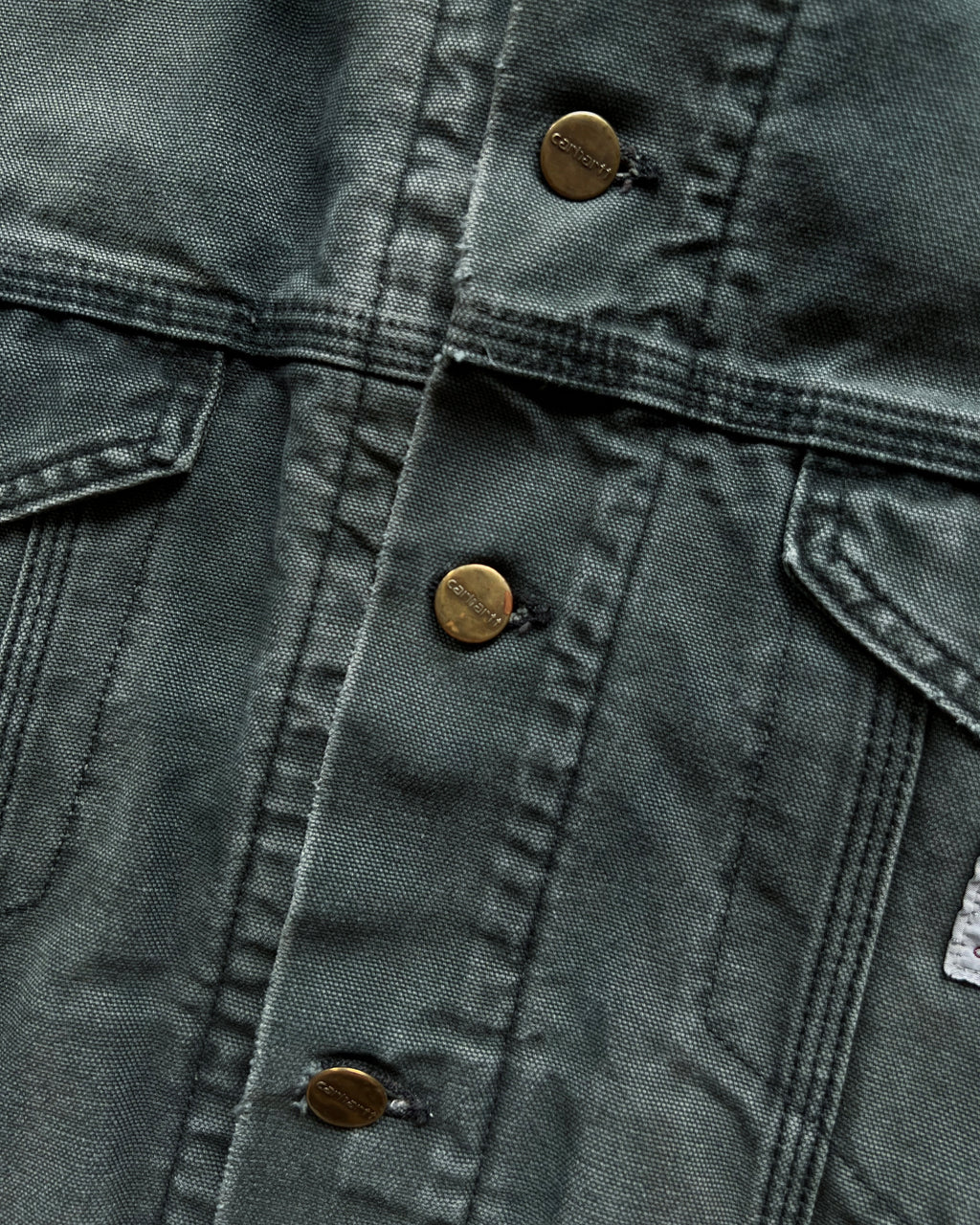 1990S FADED CARHARTT TRUCKER JACKET (L)