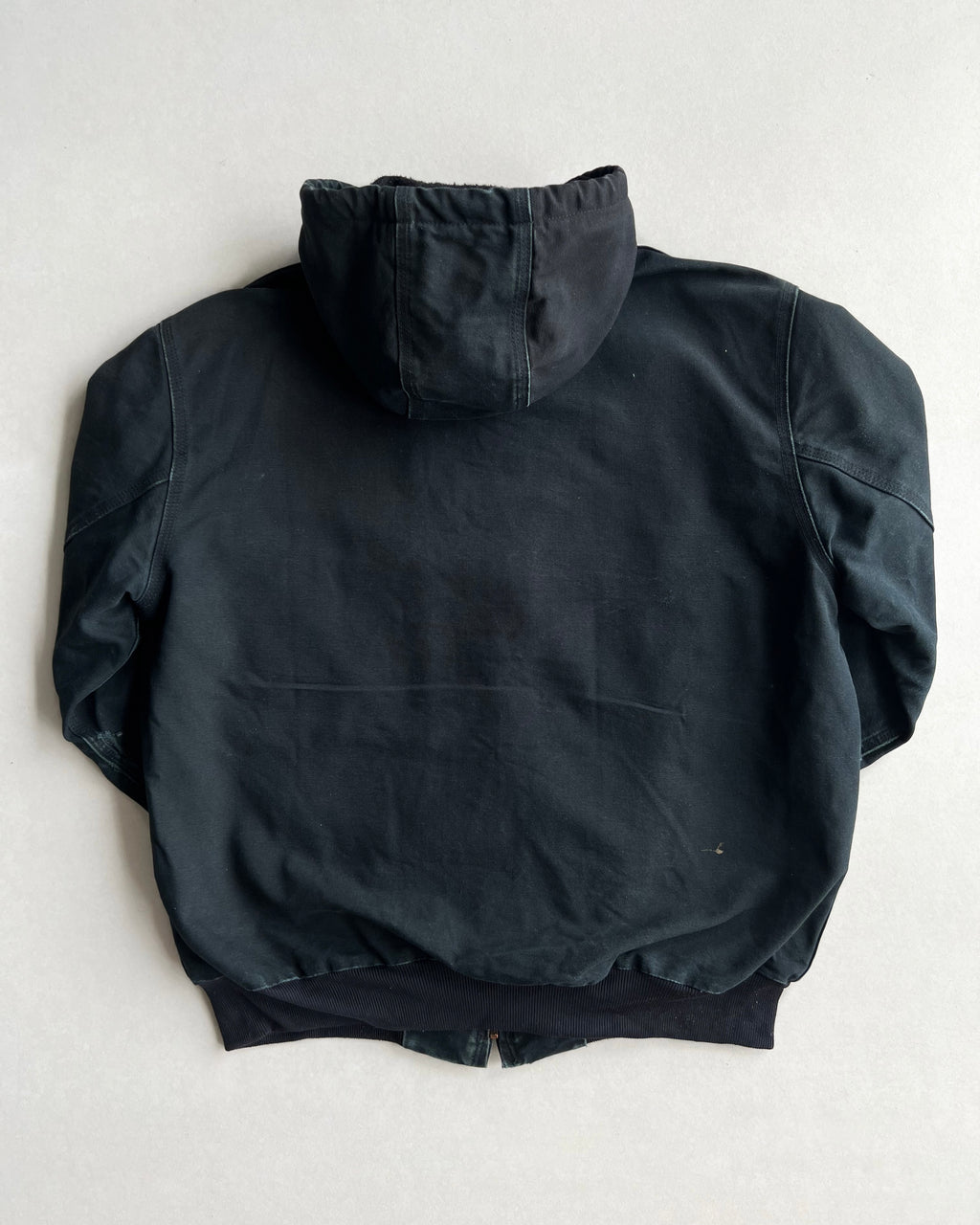 FADED BLACK CARHARTT HOODED WORK JACKET (L/XL)