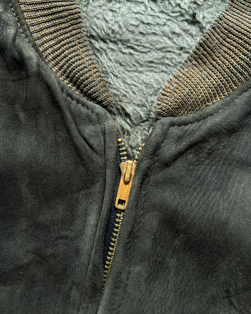 1950S SUEDE LEATHER BOMBER JACKET (L)