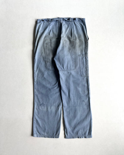 1970S FADED FRENCH DOUBLE KNEE WORK TROUSERS (30-35)