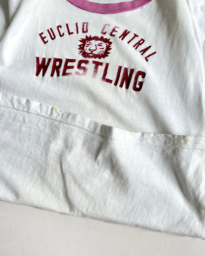 1970S CHAMPION 'EUCLID CENTRAL WRESTLING' BLUE BAR TEE (M)