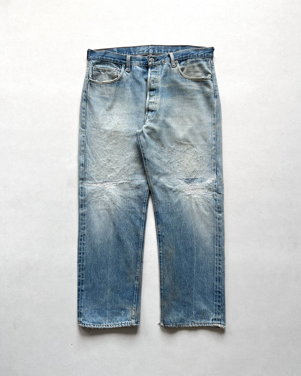 1980S LEVI'S 501 REDLINE SELVEDGE REPAIRED JEANS (36)