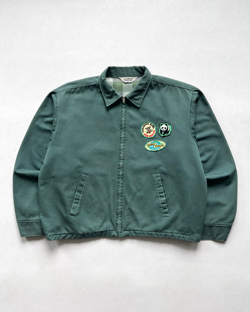 1970S KING KOLE PATCHED HARRINGTON JACKET (L)