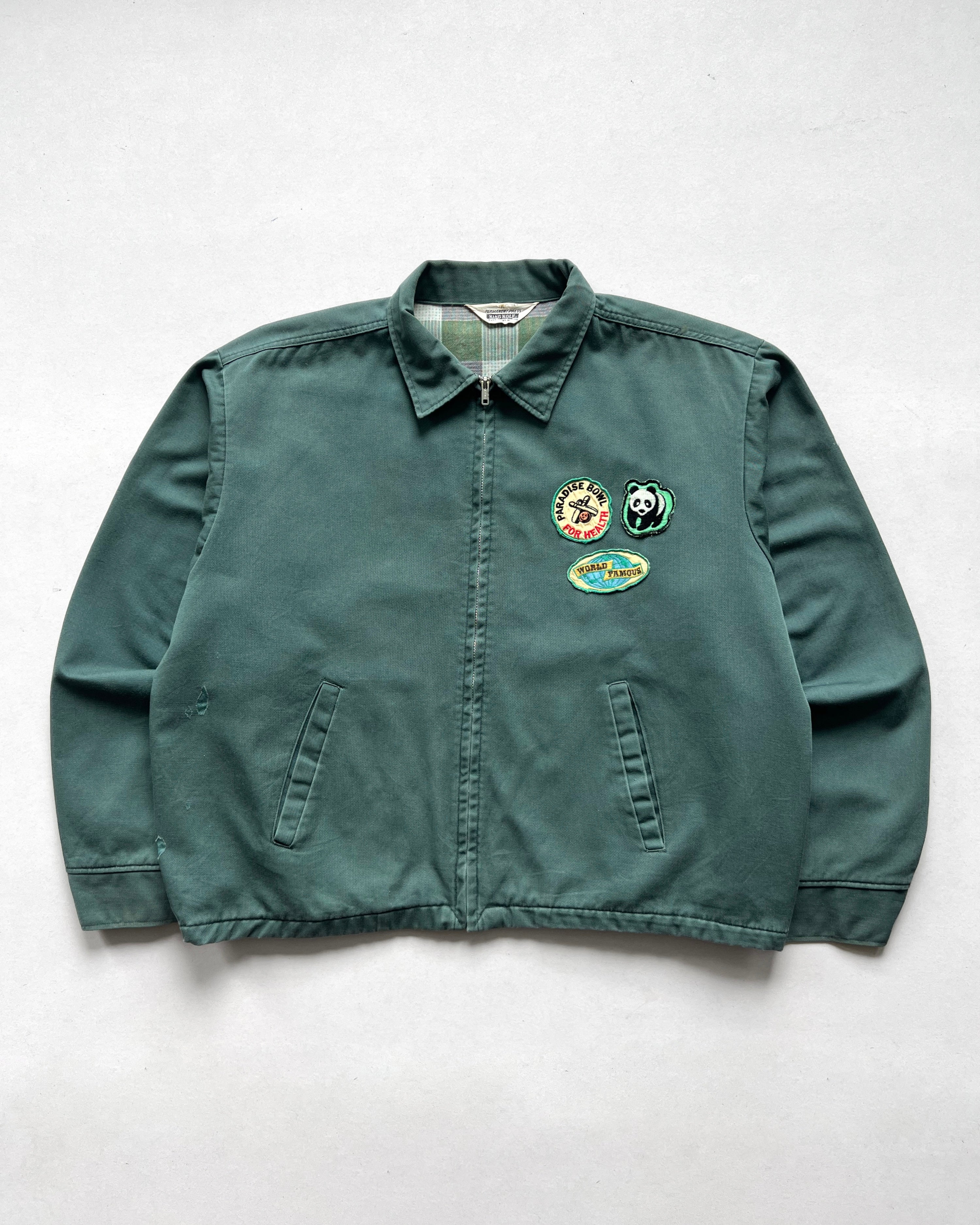 1970S KING KOLE PATCHED HARRINGTON JACKET (L)
