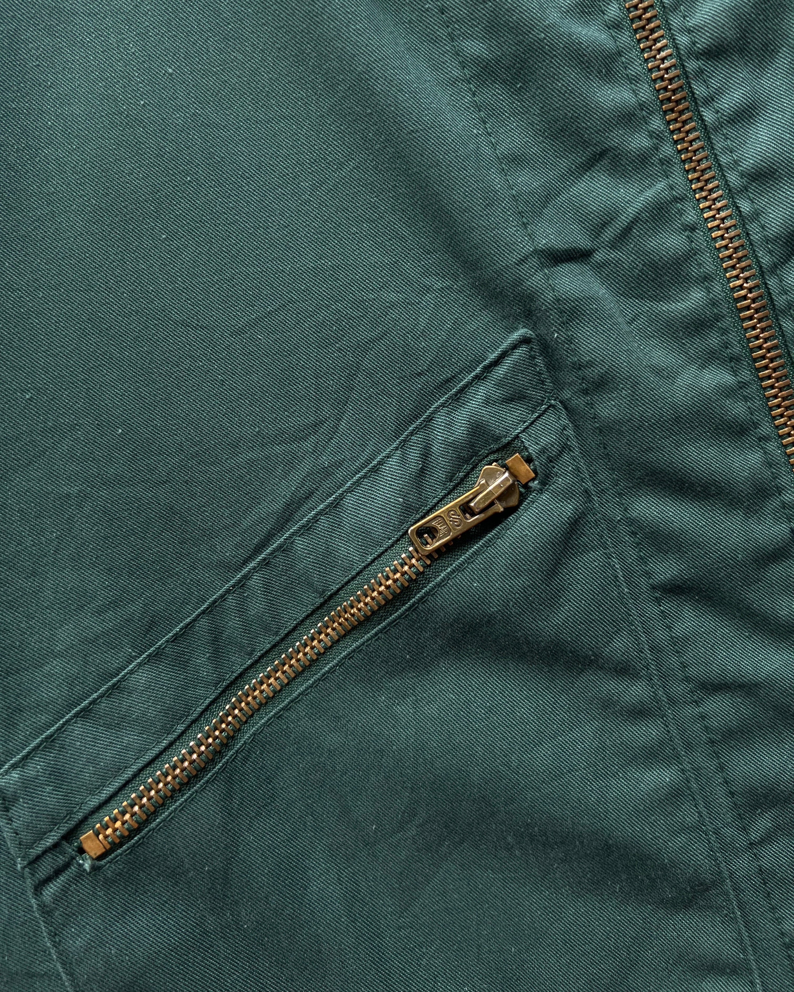 1970S GREEN FRENCH CYCLIST WORK JACKET (L)