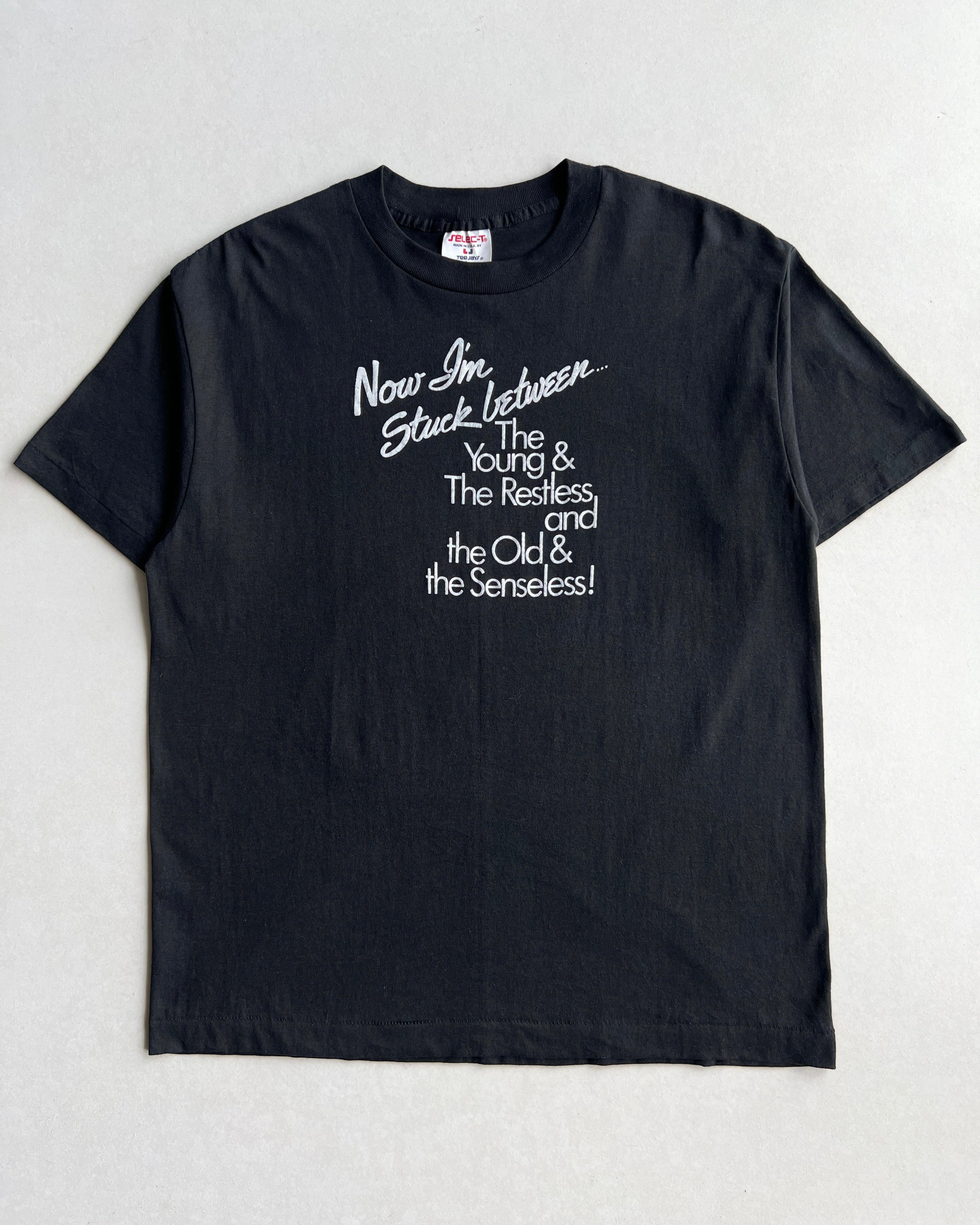1980S 'NOW IM STUCKED' SINGLE STITCH TEE (L)