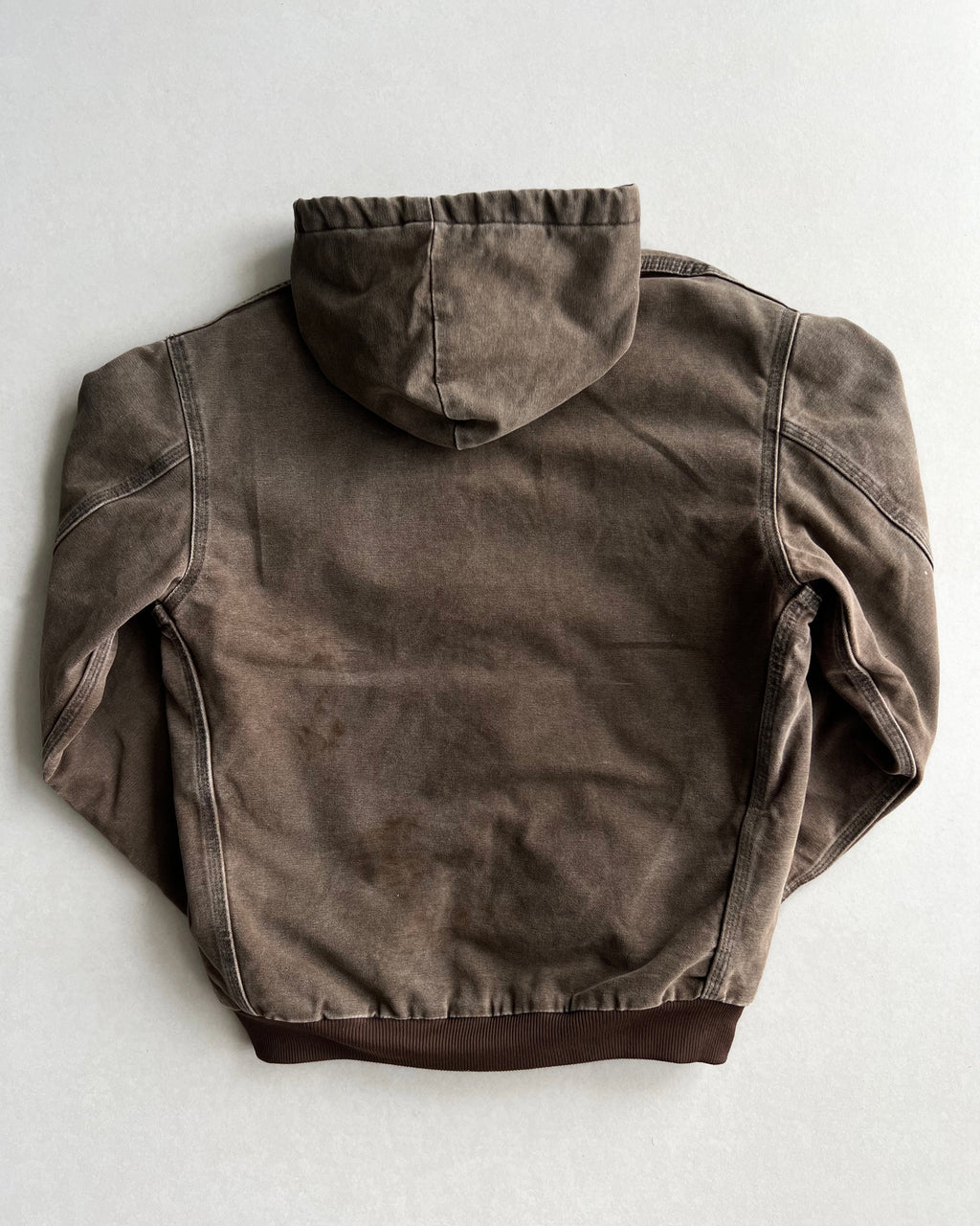 BROWN CARHARTT HOODED WORK JACKET (M/L)