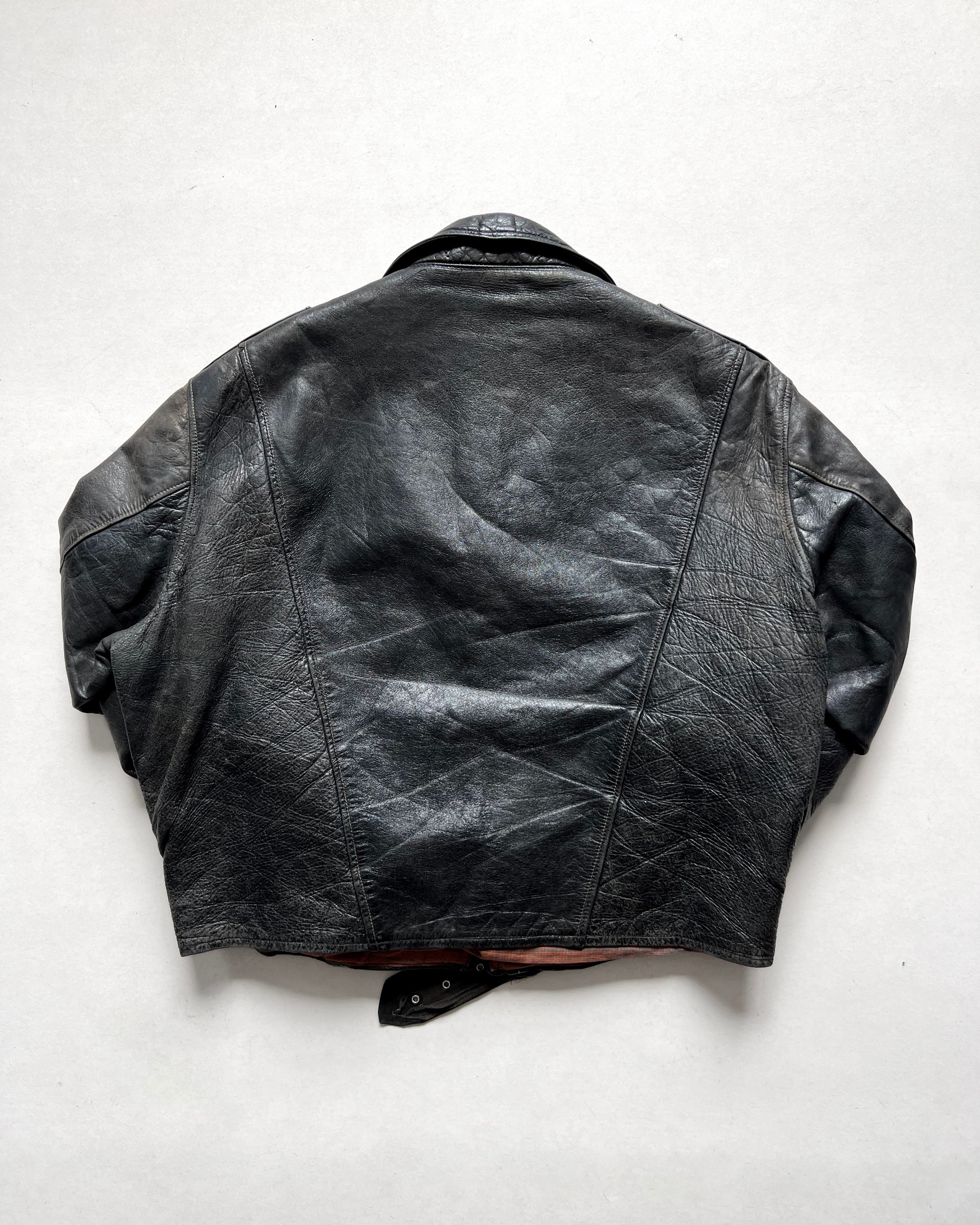 1950S 'D' POCKET MOTORCYCLE LEATEHR JACKET (L)