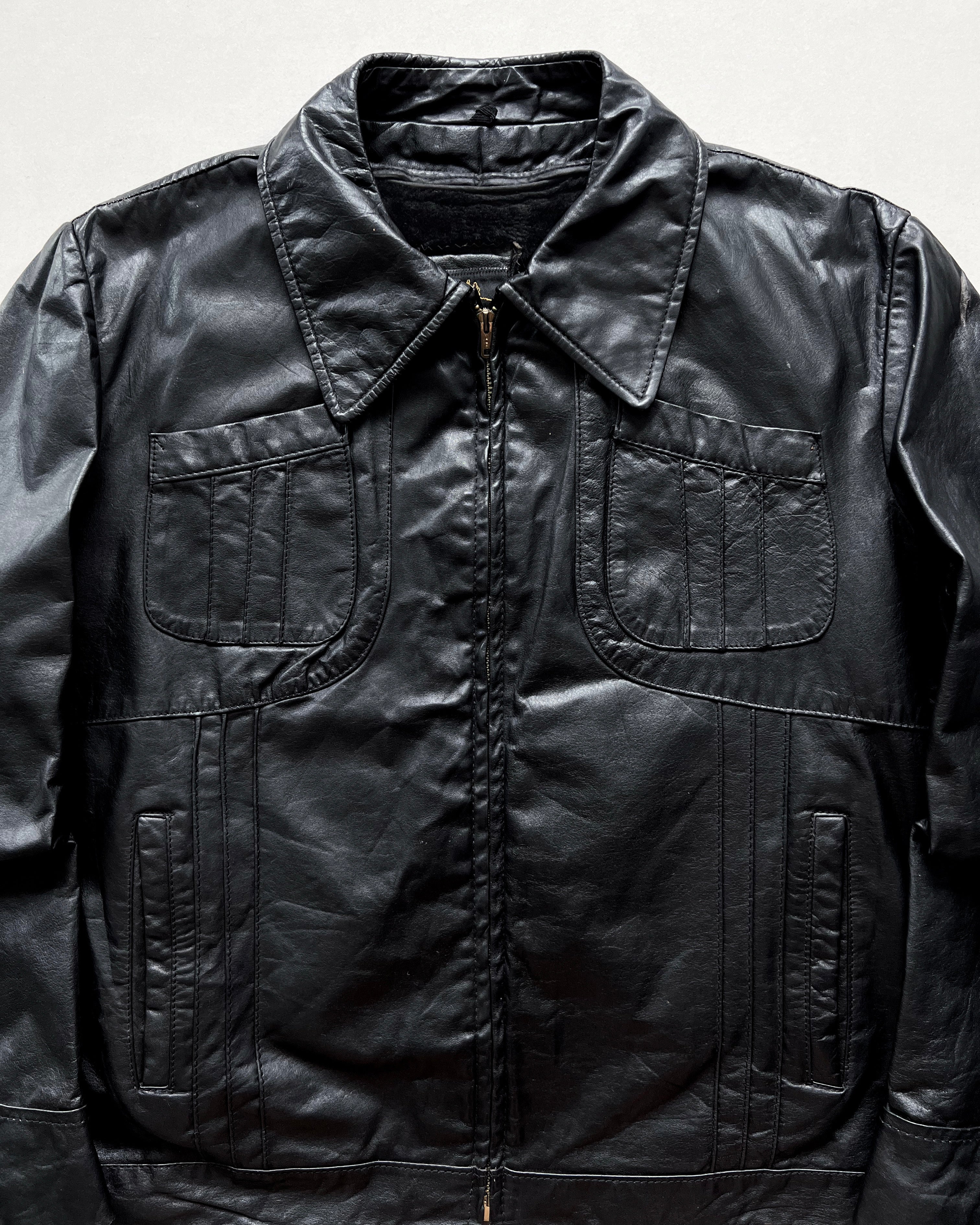 1970S COOPER MULTI-POCKETS LEATHER JACKET (XL)