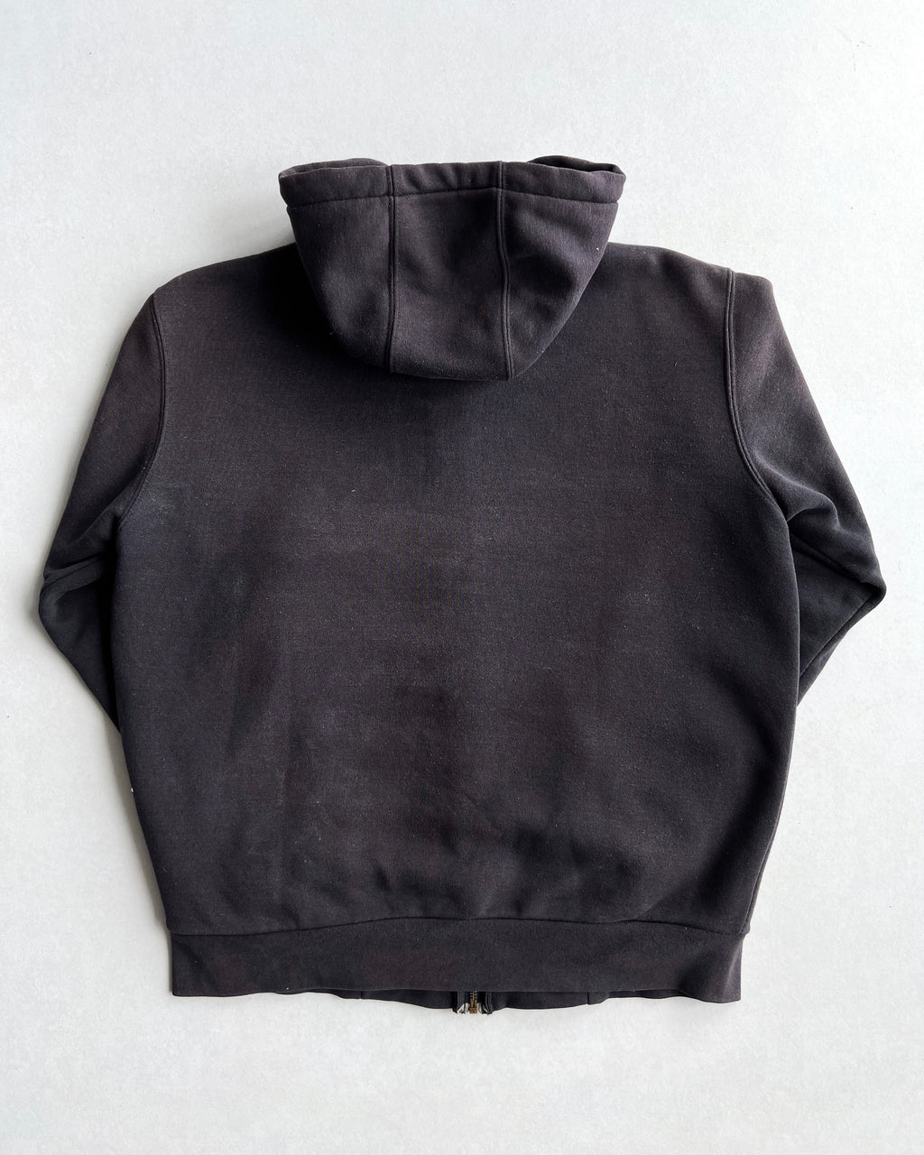1990S FADED BLACK CARHARTT LOGO ZIP-UP HOODIE (M/L)