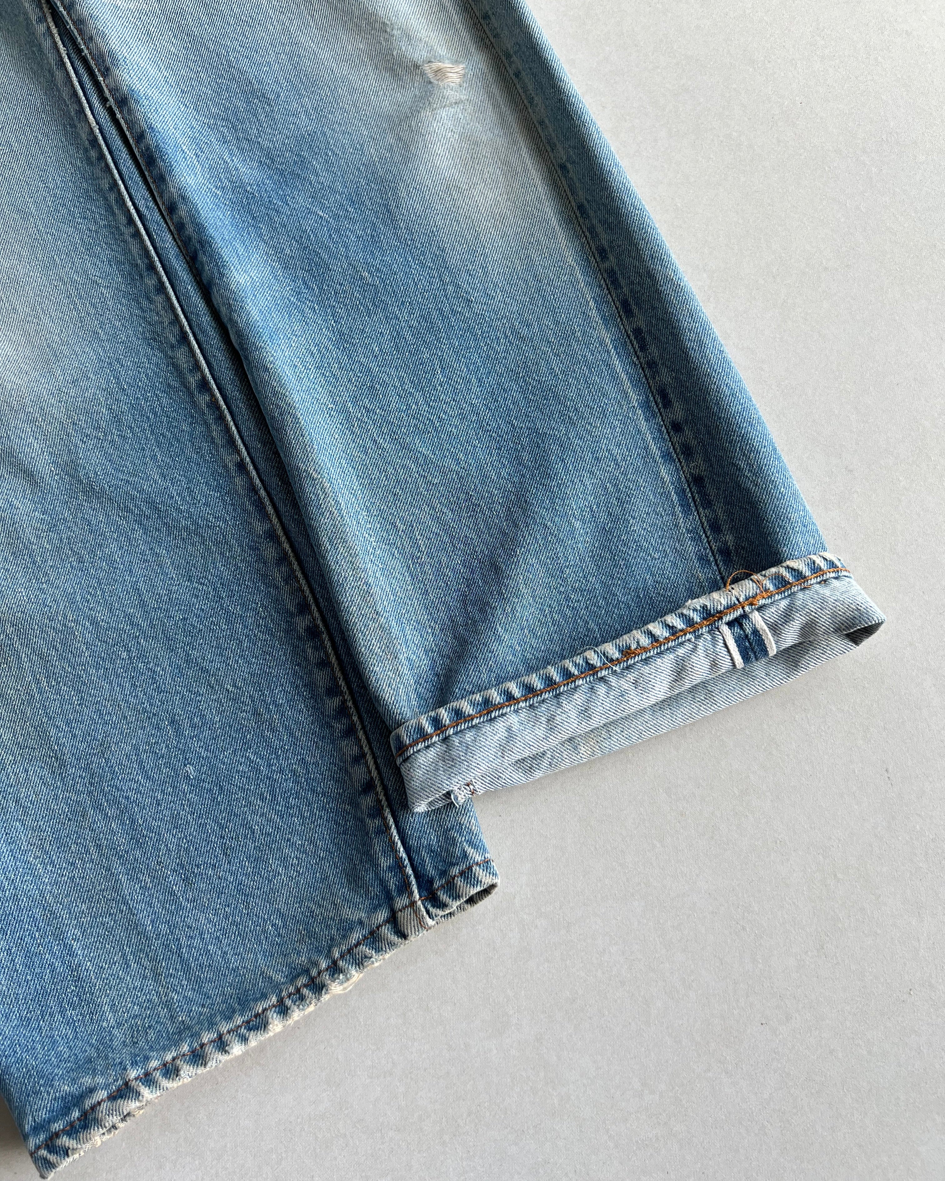 1980S FADED WASHED LEVI'S 501 REDLINE SELVEDGE JEANS (32X33)