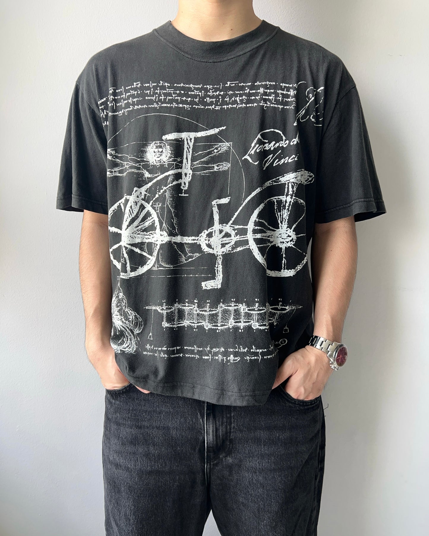 2000S LEONARDO DAVINCI BICYCLE ART TEE (L)