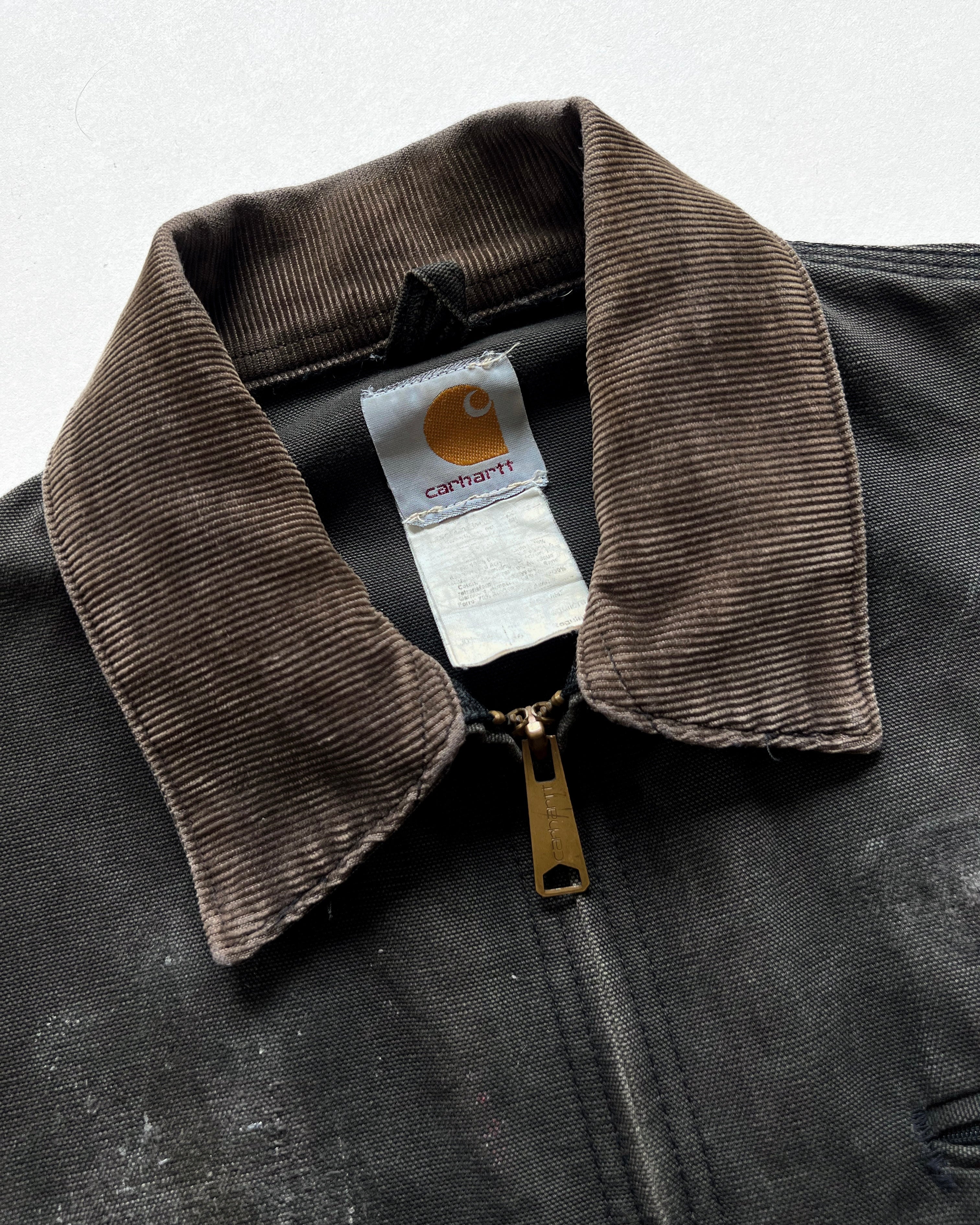 2000S FADED BLACK CARHARTT DETROIT WORK JACKET (L)