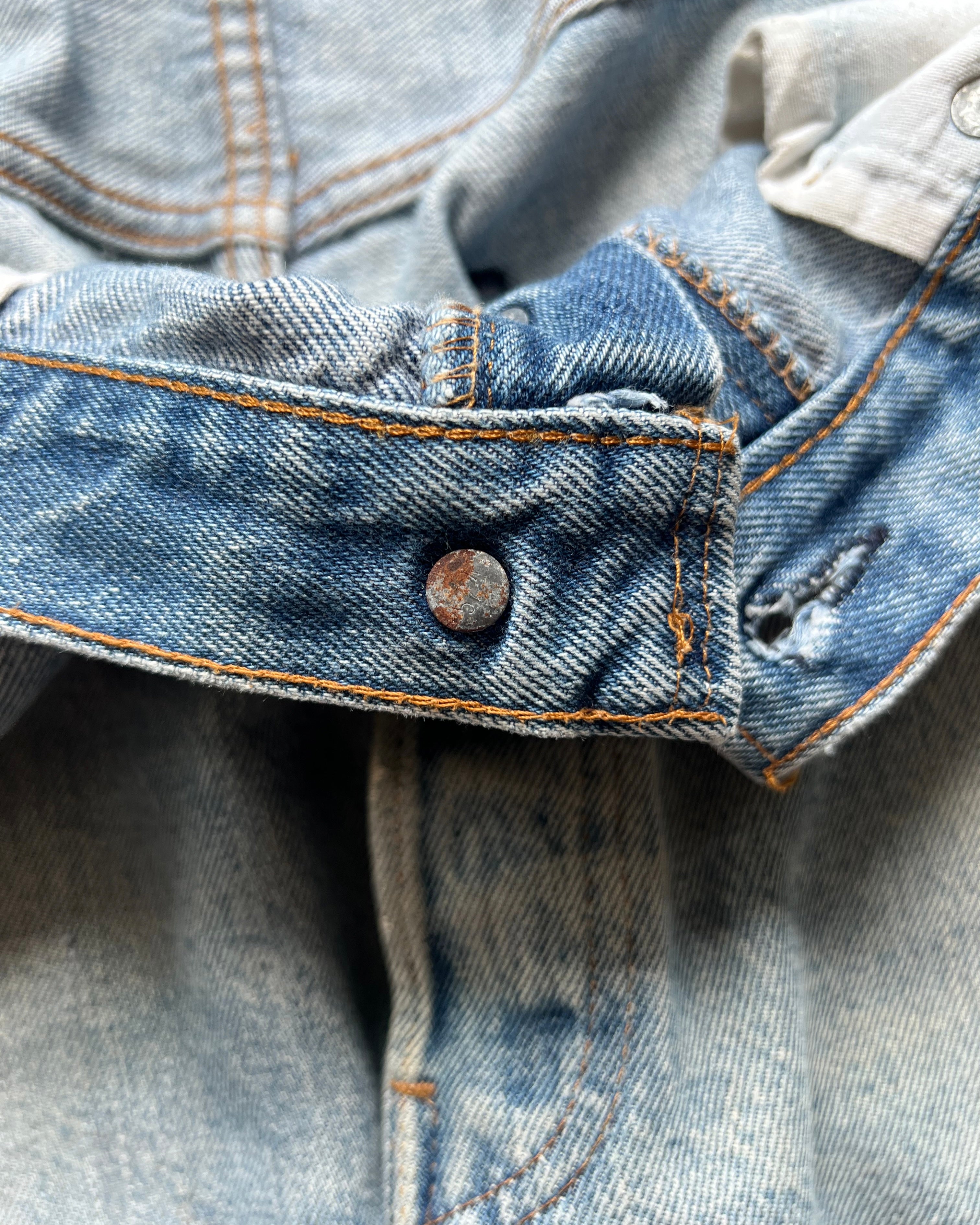 1980S LEVI'S 501 REDLINE SELVEDGE REPAIRED JEANS (36)