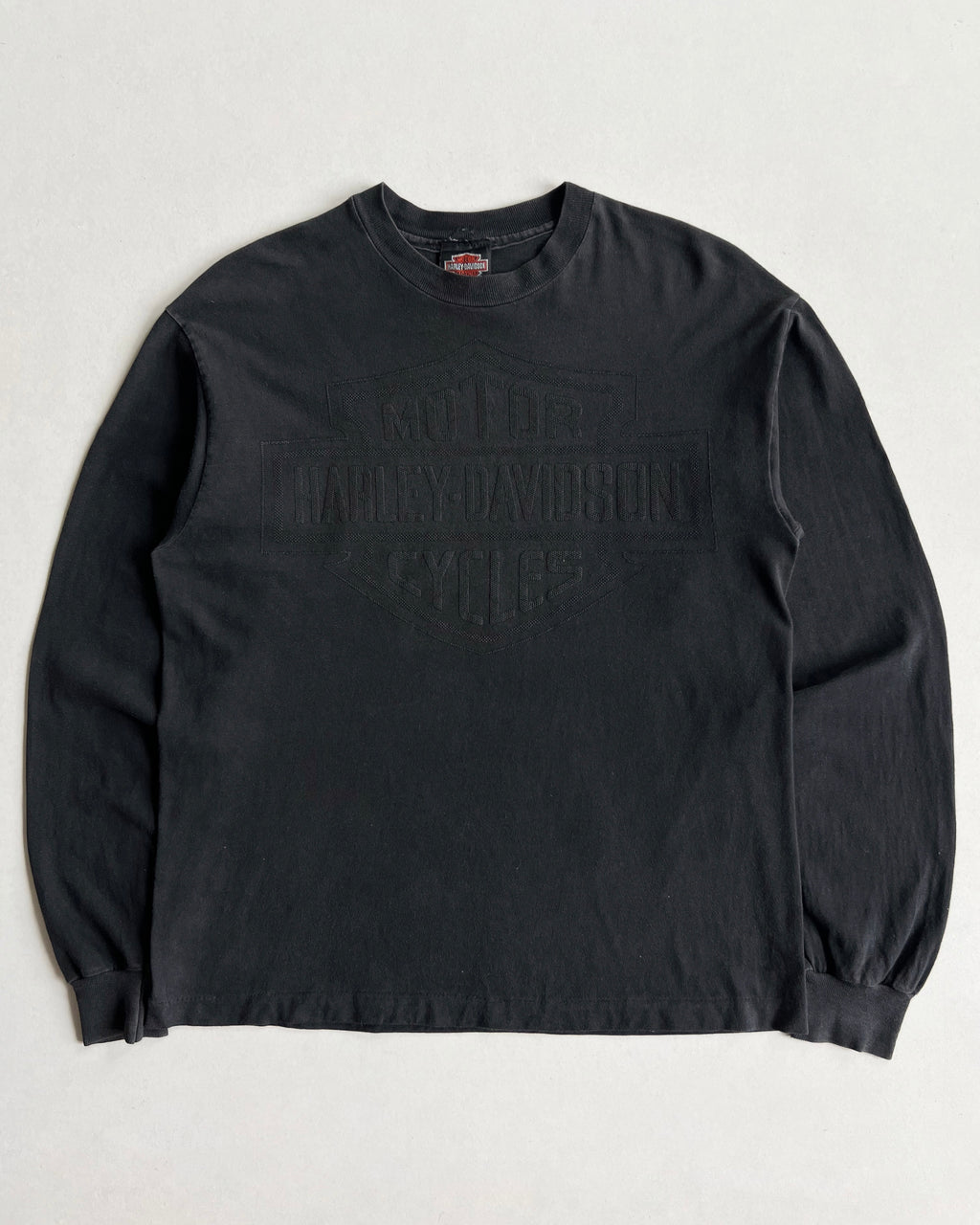 1990S HARLEY BLACKOUT LONGSLEEVES SINGLE STITCH TEE (M)