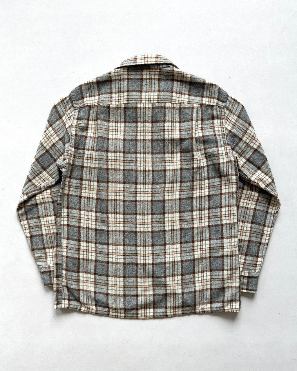 1970S JC PENNEY LOOP COLLAR WOOL PLAID SHIRT (M)