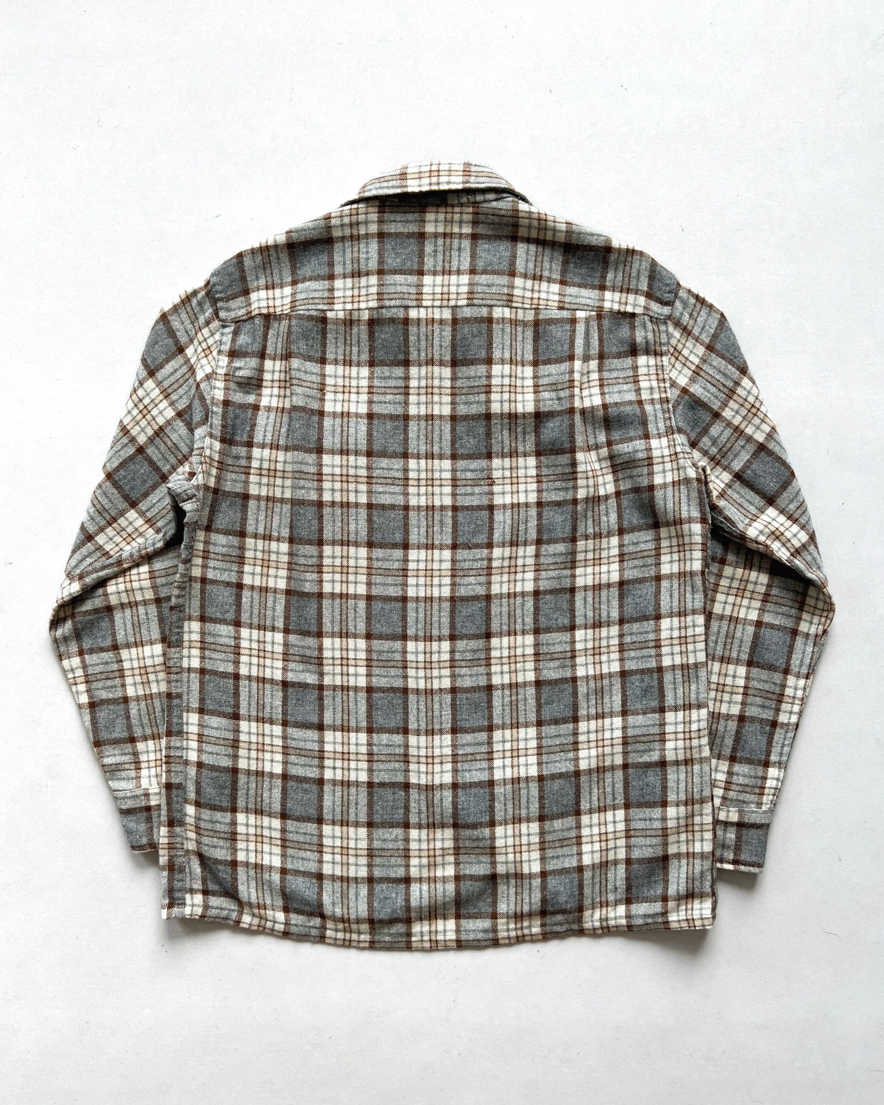 1970S JC PENNEY LOOP COLLAR WOOL PLAID SHIRT (M)