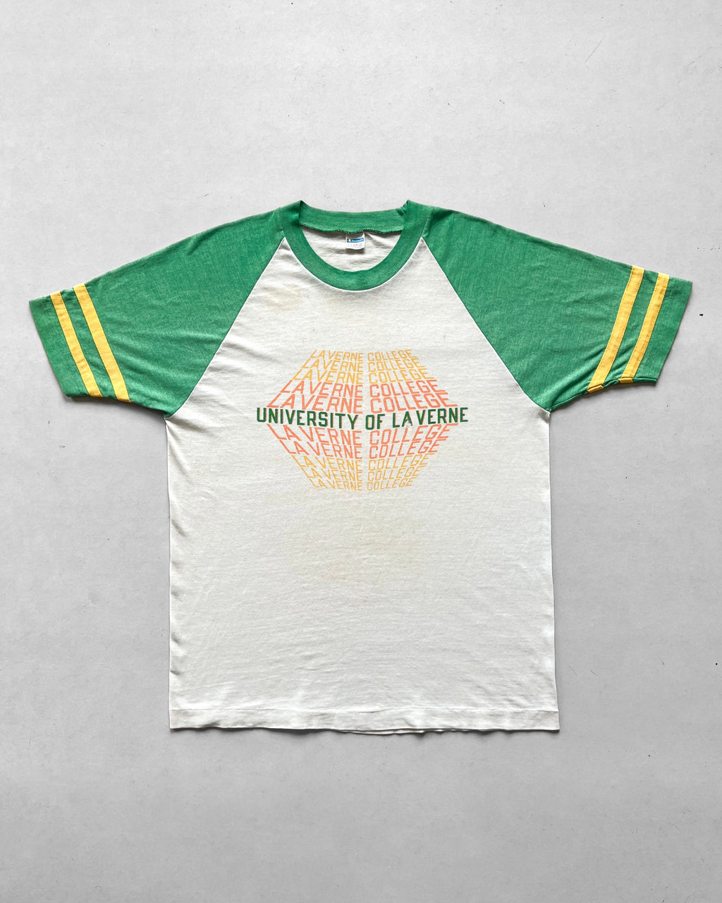 1970S CHAMPION 'UNIVERSITY OF LAVERNE' RAGLAN TEE (XL)