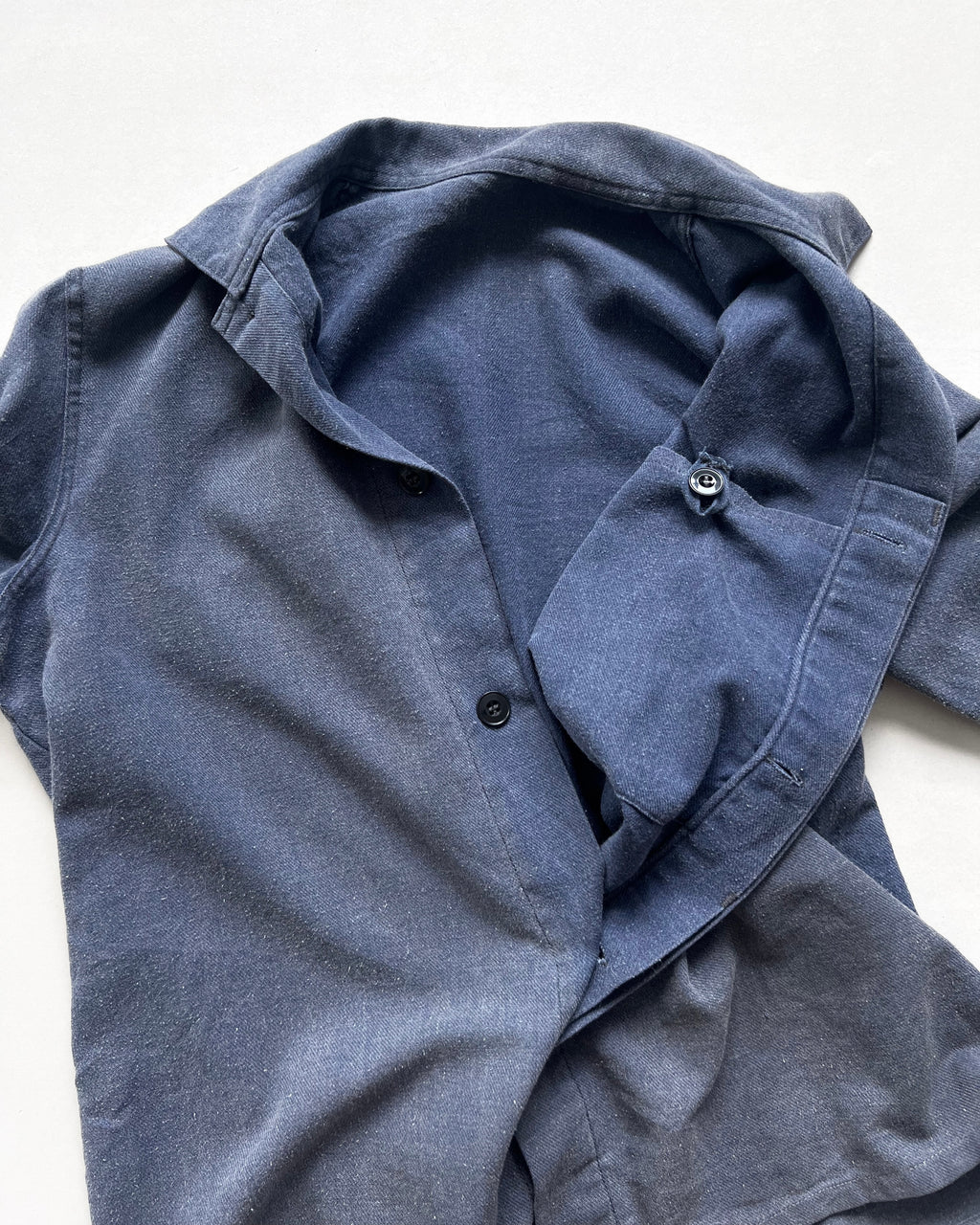 1970S FADED FRENCH HIDDEN POCKET WORK SHIRT/JACKET (M)